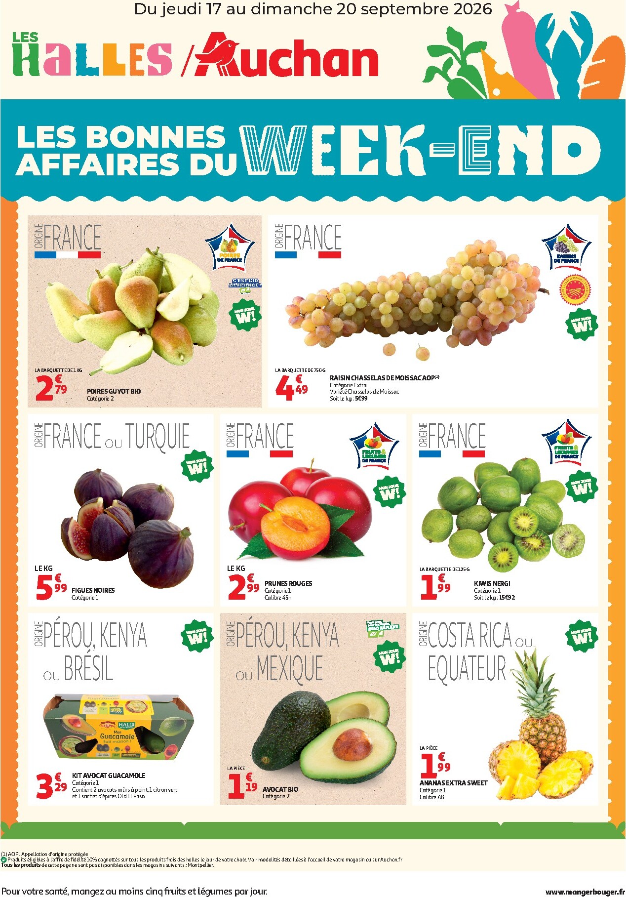 auchan - Current Auchan - Les bons plan du week end dans votre hyper - Hypermarché leaflet valid from de jeudi 17/09/2026 to du dimanche 20/09/2026