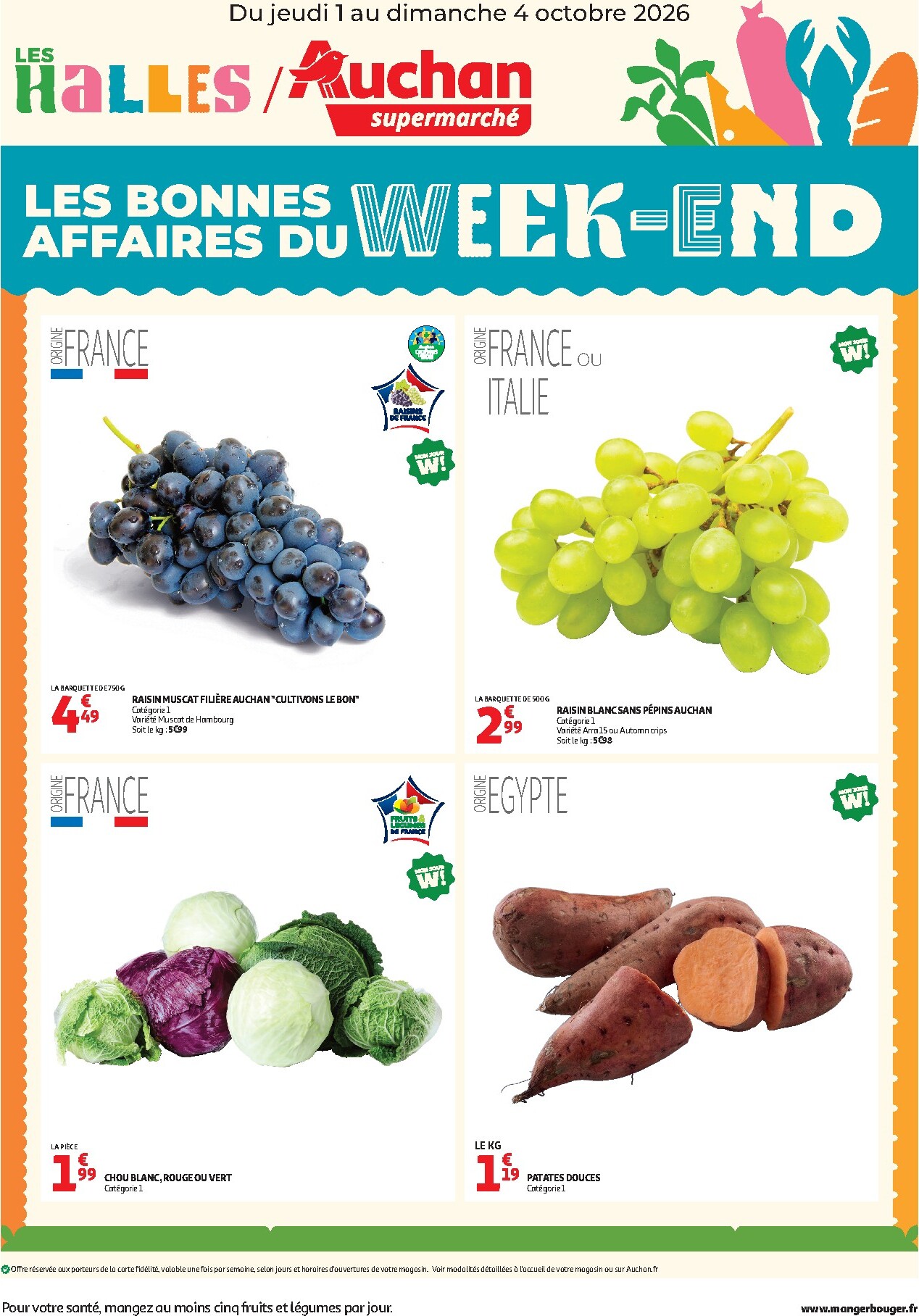auchan - Current Auchan - Les bons plans du week end dans votre super leaflet valid from de jeudi 01/10/2026 to du dimanche 04/10/2026