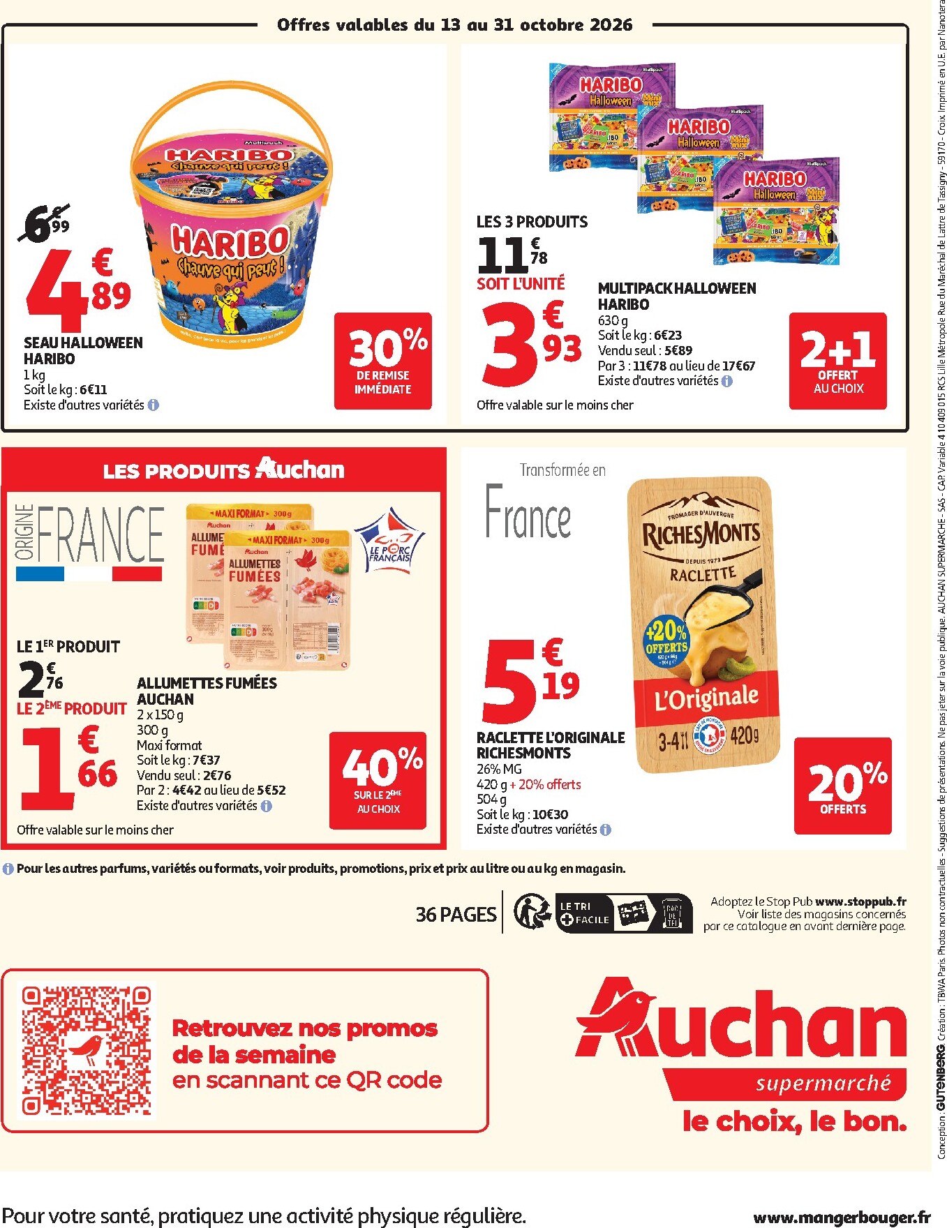 auchan - Flyer Auchan - Halloween supers - Supermarché pour la semaine prochaine du du mardi 13/10/2026 au du samedi 24/10/2026 - page: 36