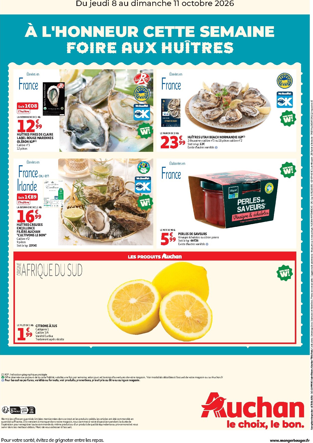 auchan - Current Auchan - Foire aux Huitres - Hypermarché leaflet valid from de jeudi 08/10/2026 to du dimanche 11/10/2026 - page: 2