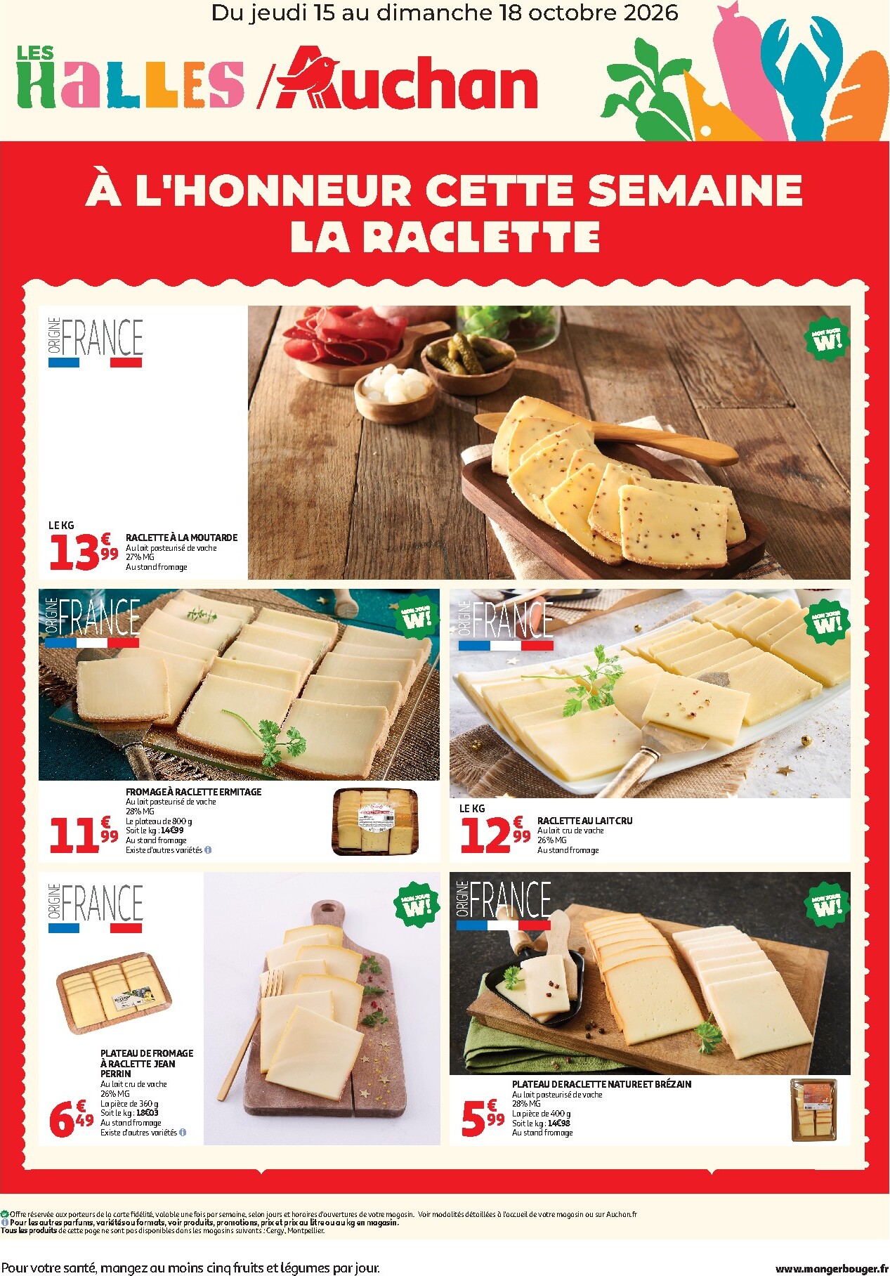 auchan - Current Auchan - À l'honneur cette semaine leaflet valid from de jeudi 15/10/2026 to du dimanche 18/10/2026 - page: 1