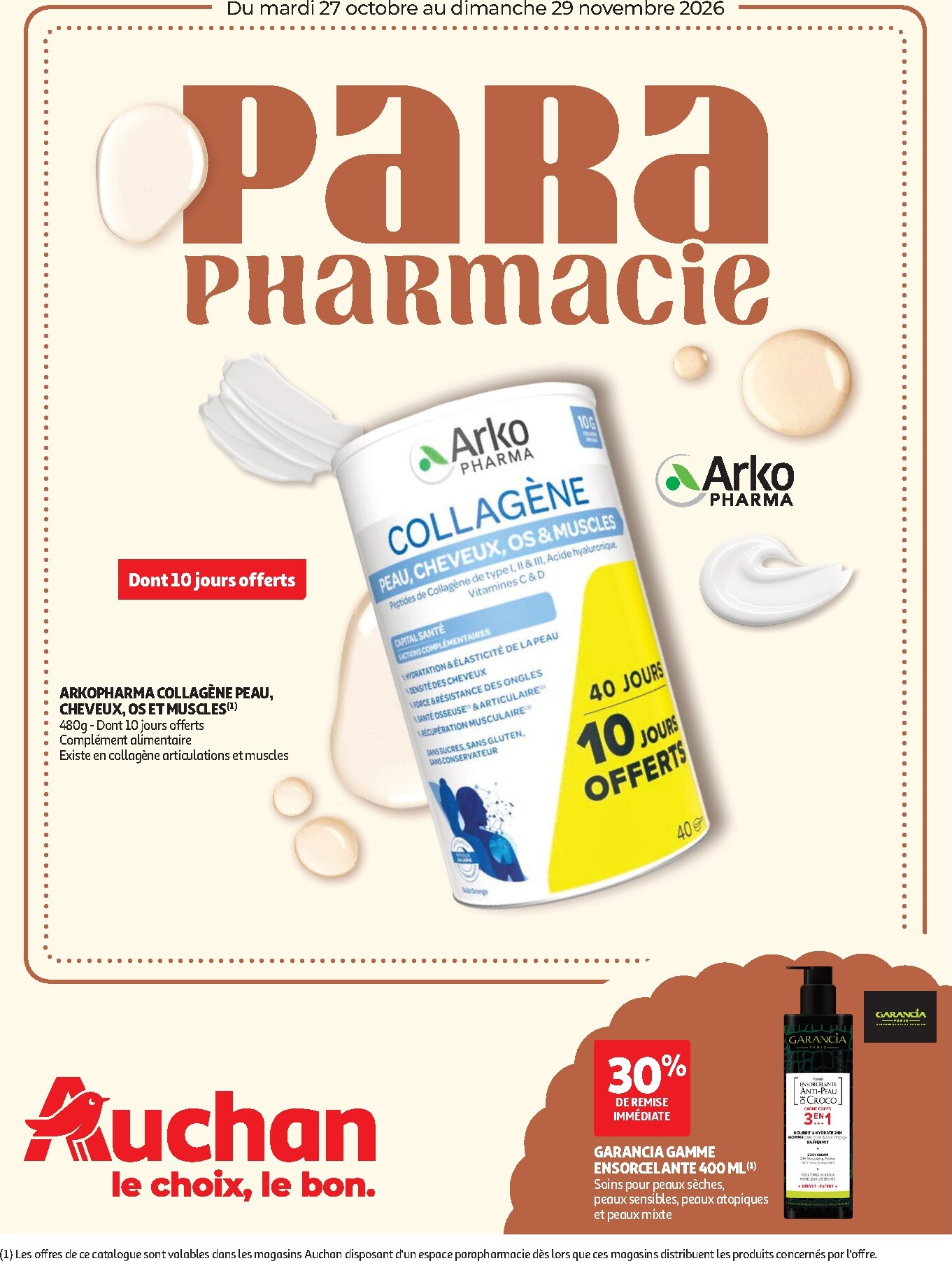 auchan - Flyer Auchan - Parapharmacie, beauté pour la semaine prochaine du du mardi 27/10/2026 au du dimanche 29/11/2026