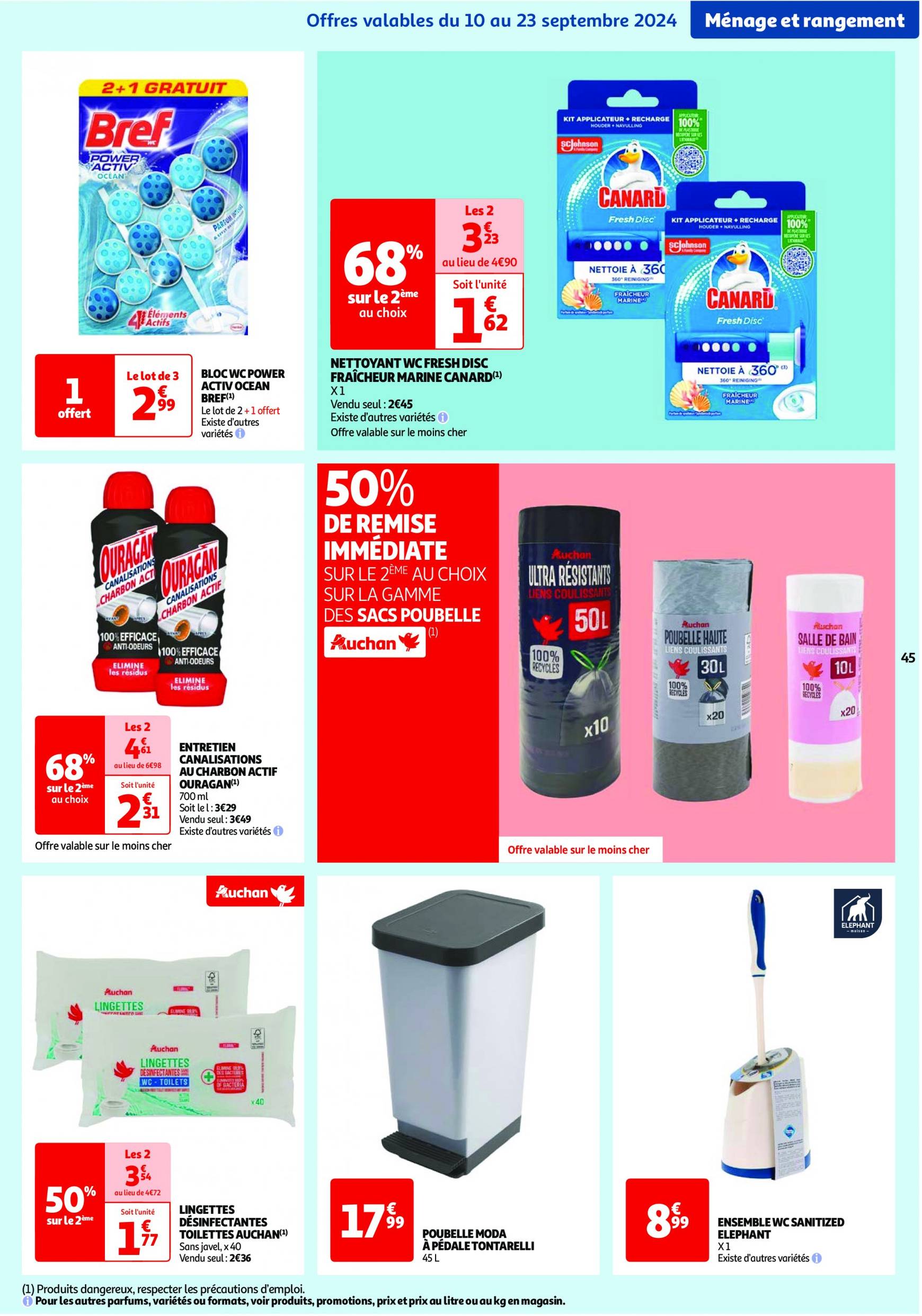 auchan - Catalogue Auchan - Les 100 offres essentielles, ça continue ! valable dès 10.09. - 16.09. - page: 45