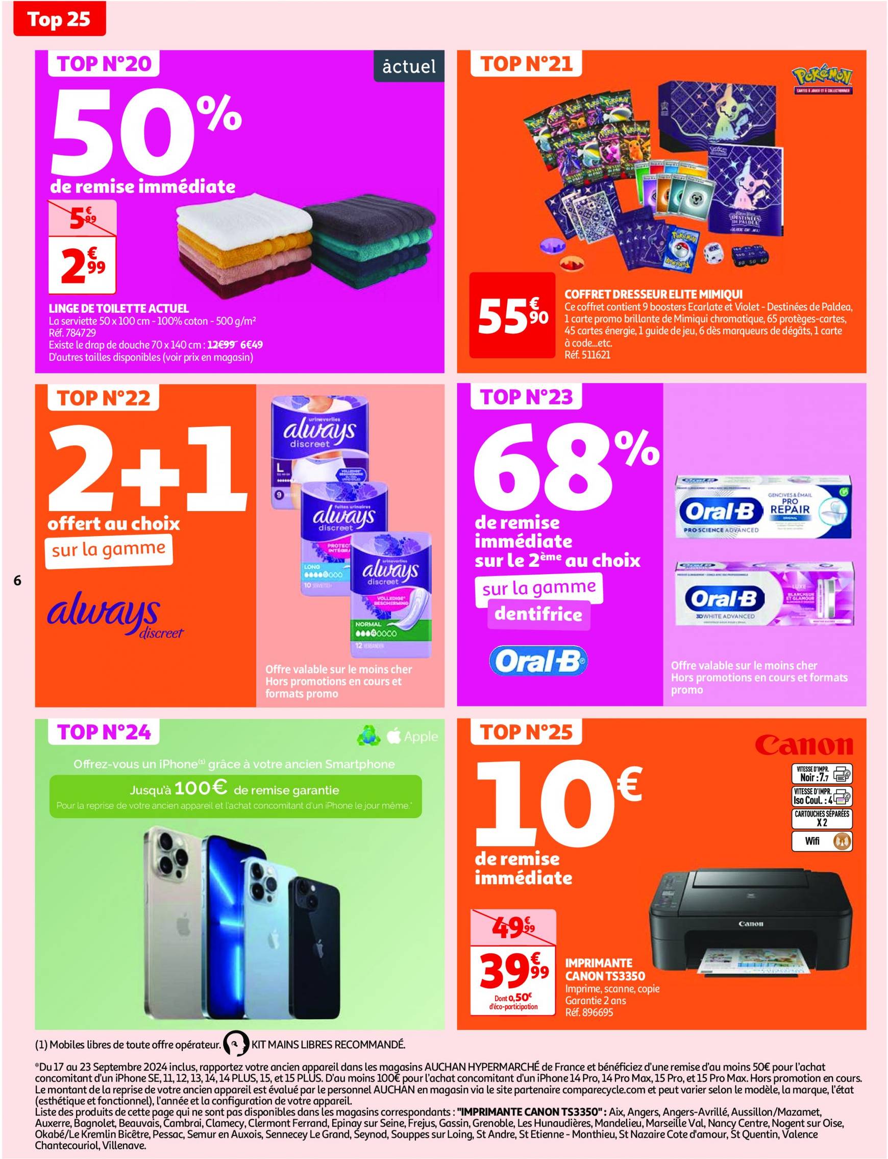 auchan - Catalogue Auchan - Septembre au top : 25 offres essentielles ! valable dès 17.09. - 23.09. - page: 6