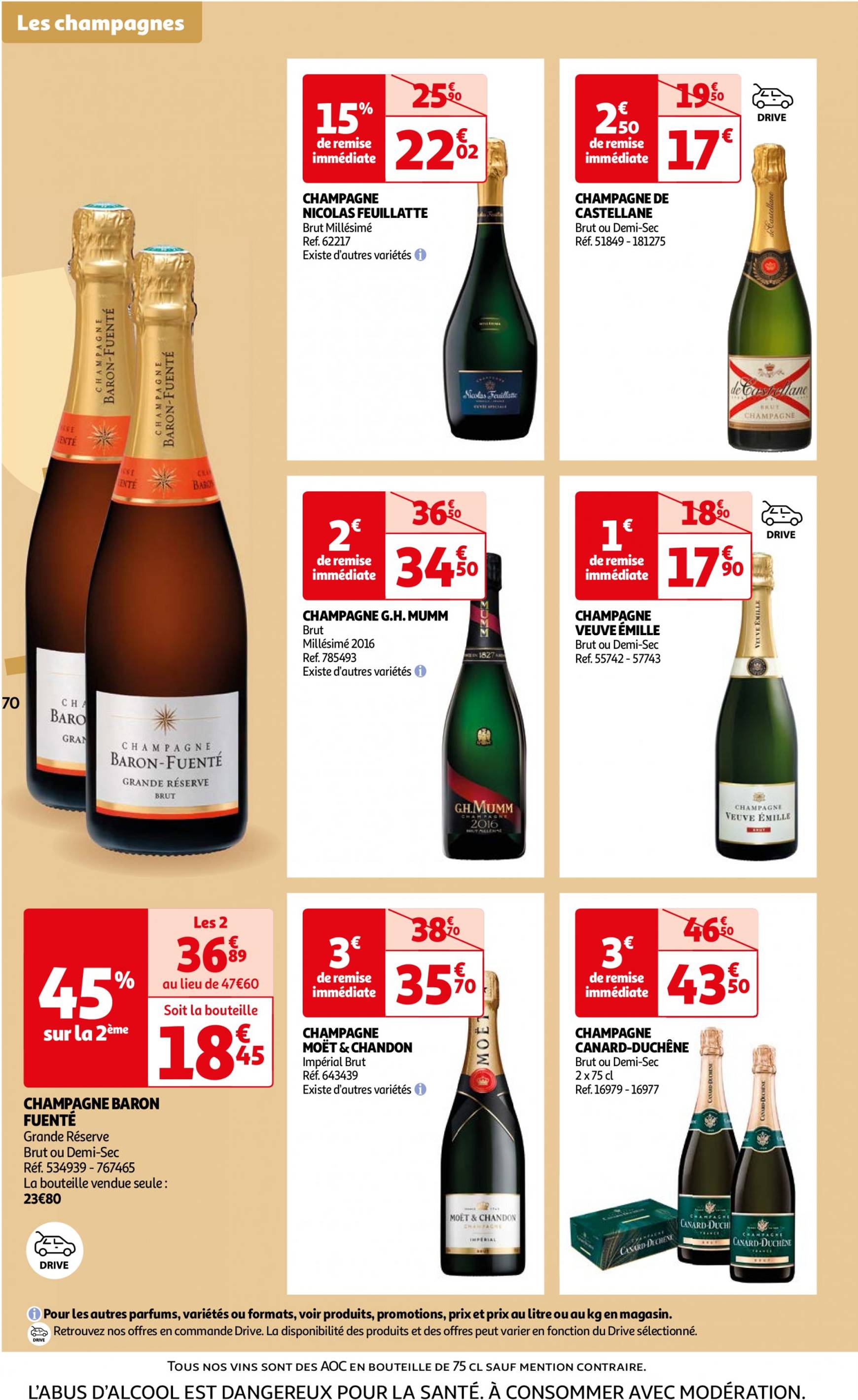 auchan - Catalogue Auchan - Foire au vins : Un grand choix de cuvées valable dès 24.09. - 07.10. - page: 70