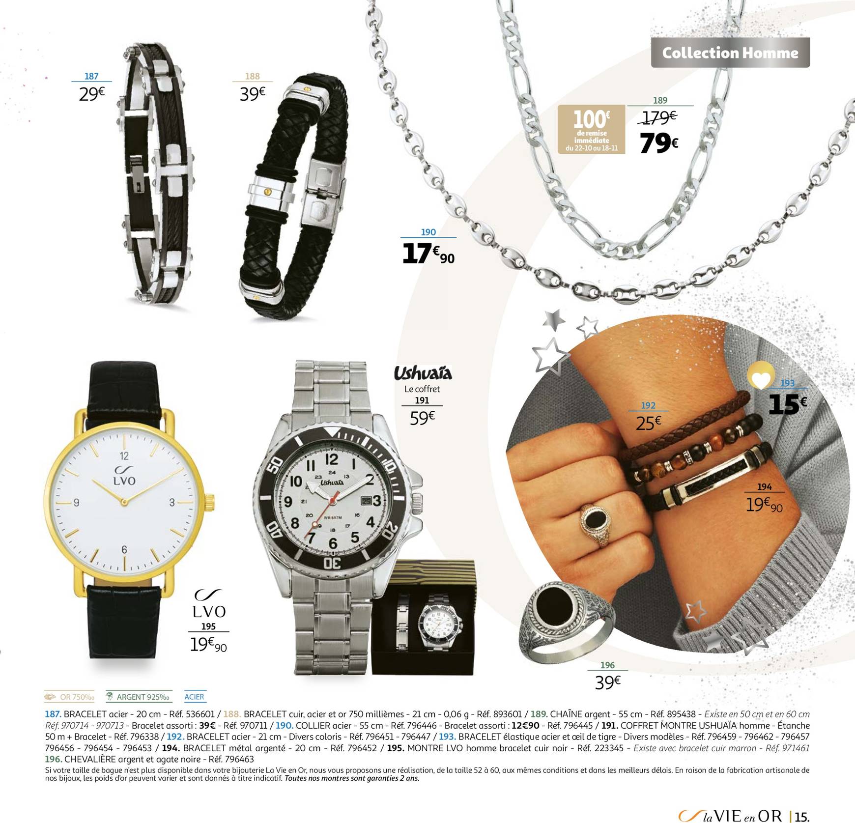 auchan - Catalogue Auchan - La VIE en OR : collection cadeaux bijoux valable dès 22.10. - 31.12. - page: 15