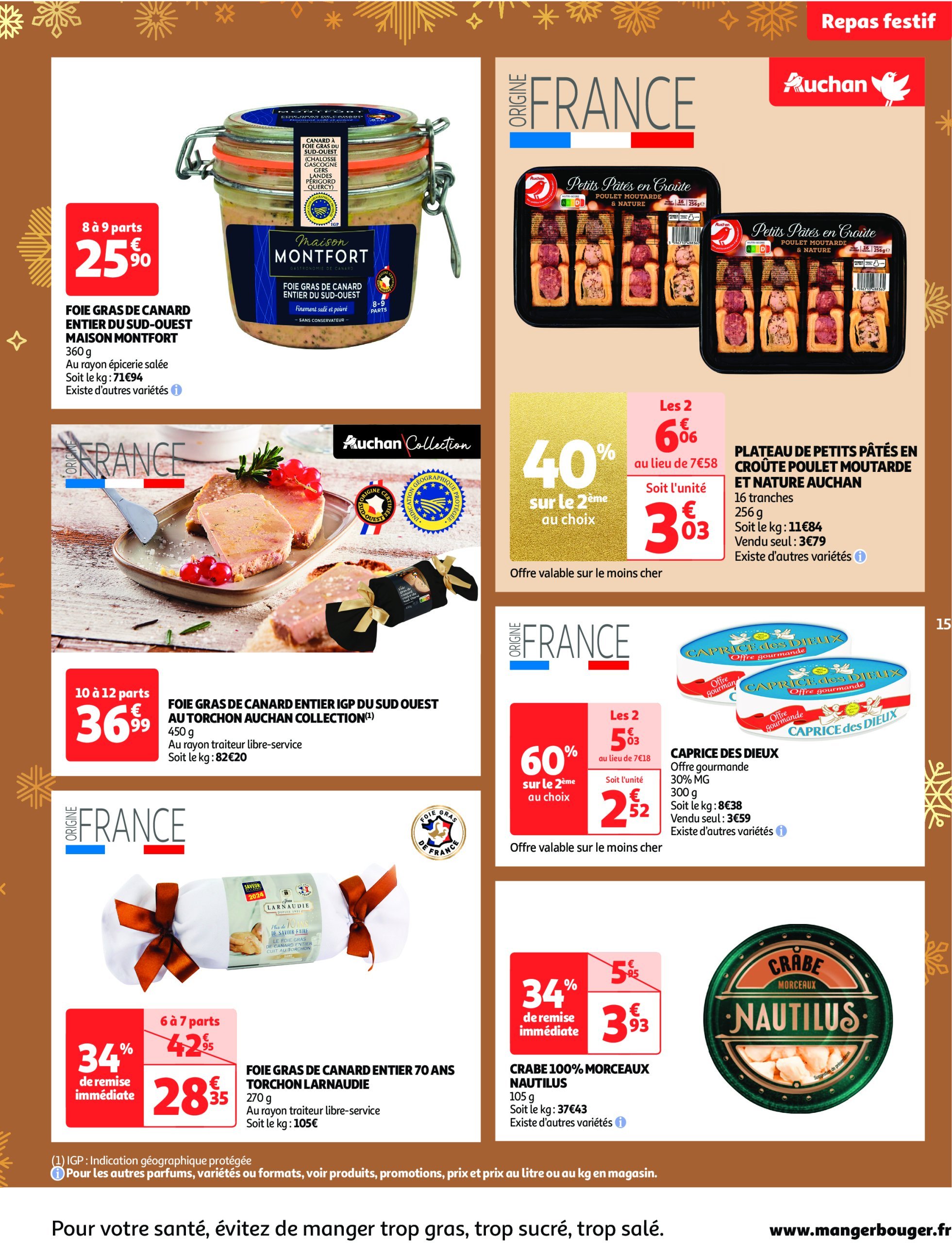 auchan - Catalogue Auchan supermarché - Fêtons Noël dans votre super valable dès 17/12 - 24/12 - page: 15