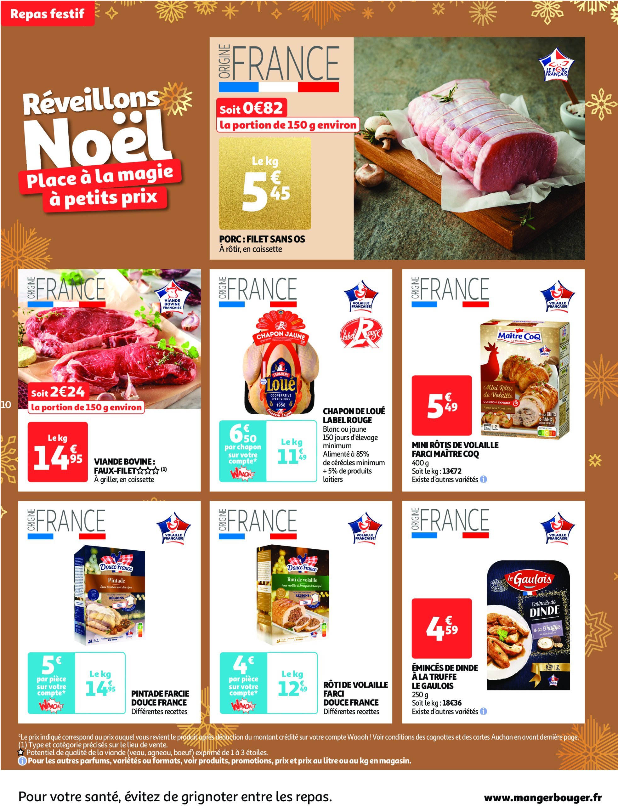 auchan - Catalogue Auchan supermarché - Fêtons Noël dans votre super valable dès 17/12 - 24/12 - page: 10