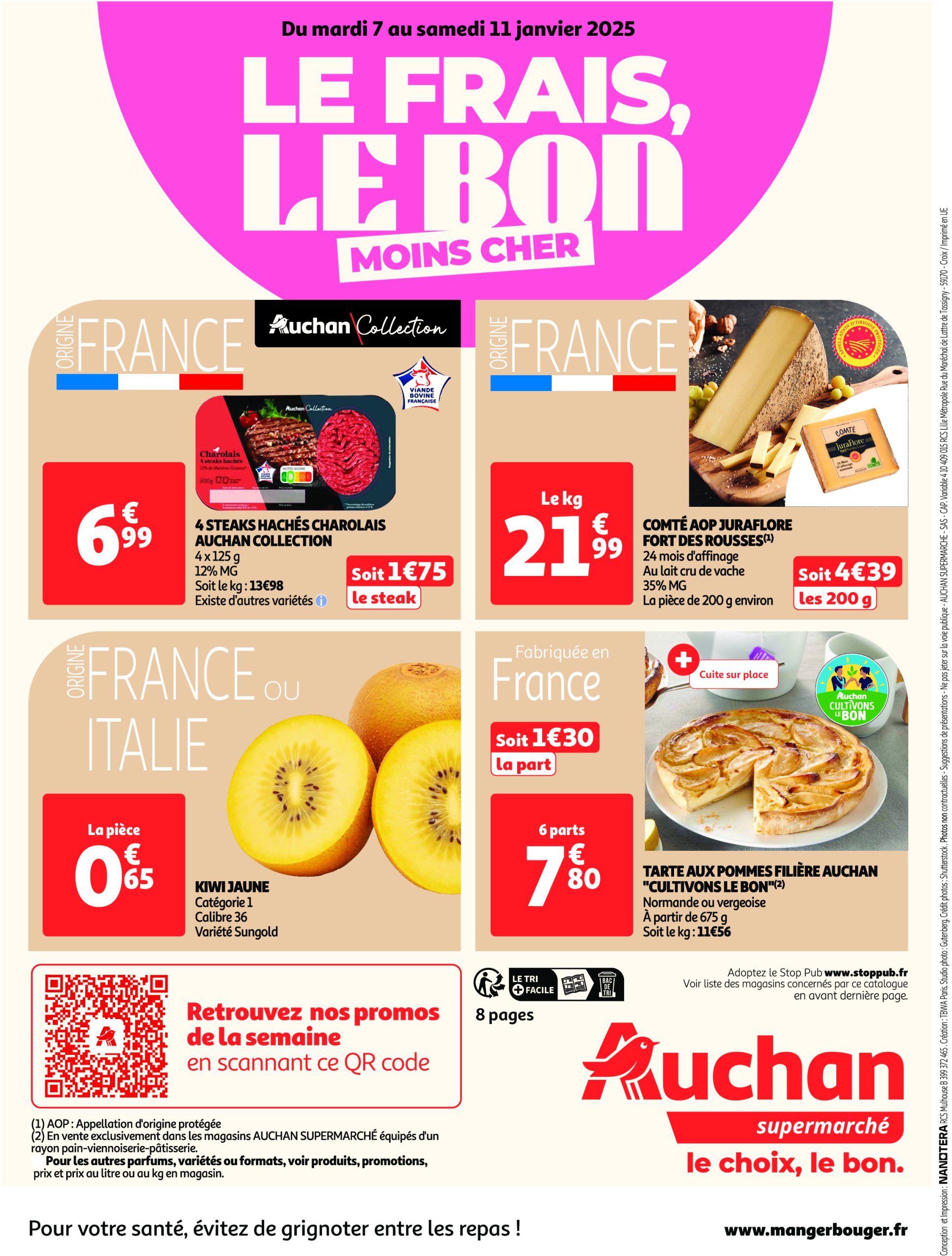 auchan - Catalogue Auchan Supermarché - Le frais, le bon moins cher valable dès 07/01 - 11/01 - page: 8