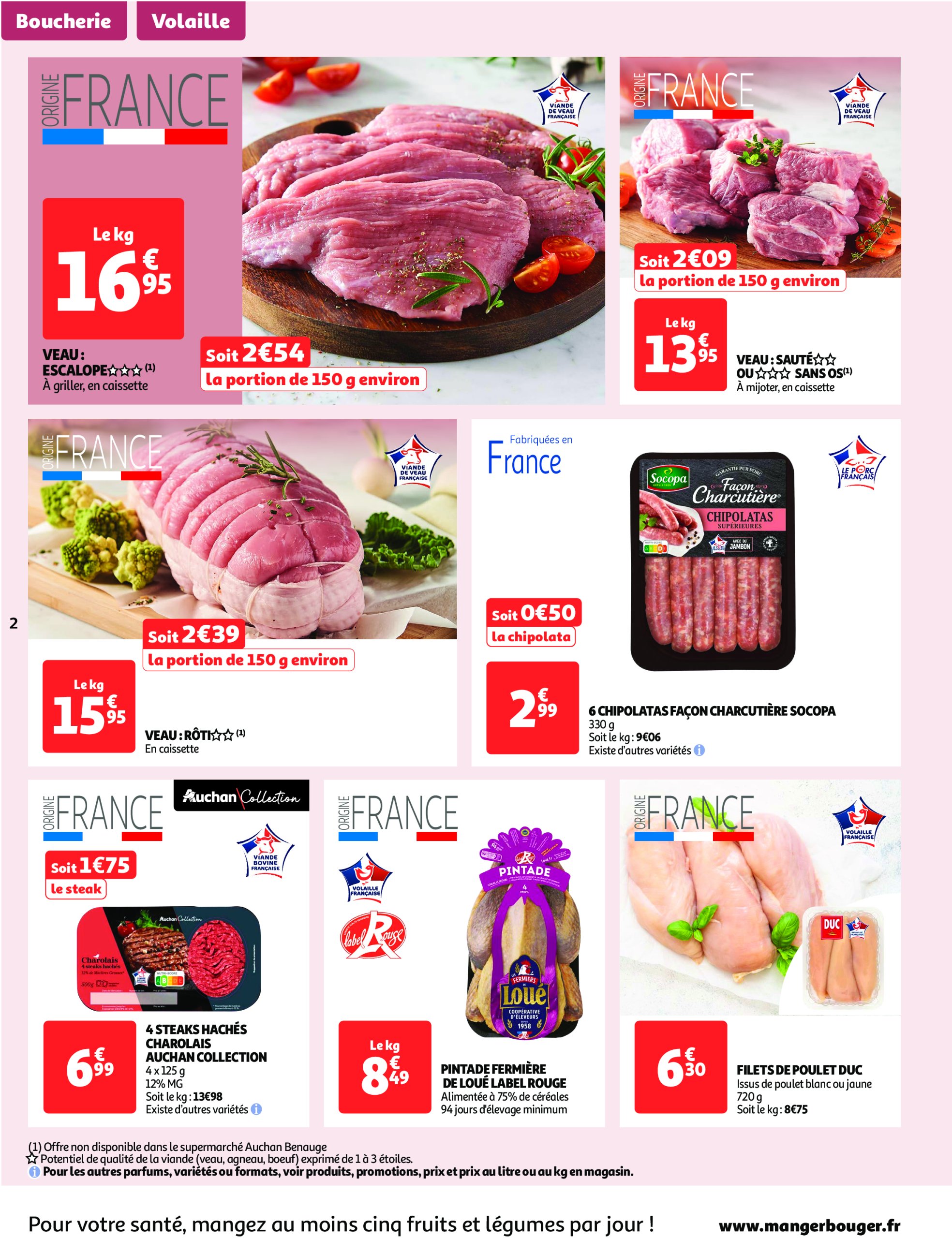 auchan - Catalogue Auchan Supermarché - Le frais, le bon moins cher valable dès 07/01 - 11/01 - page: 2