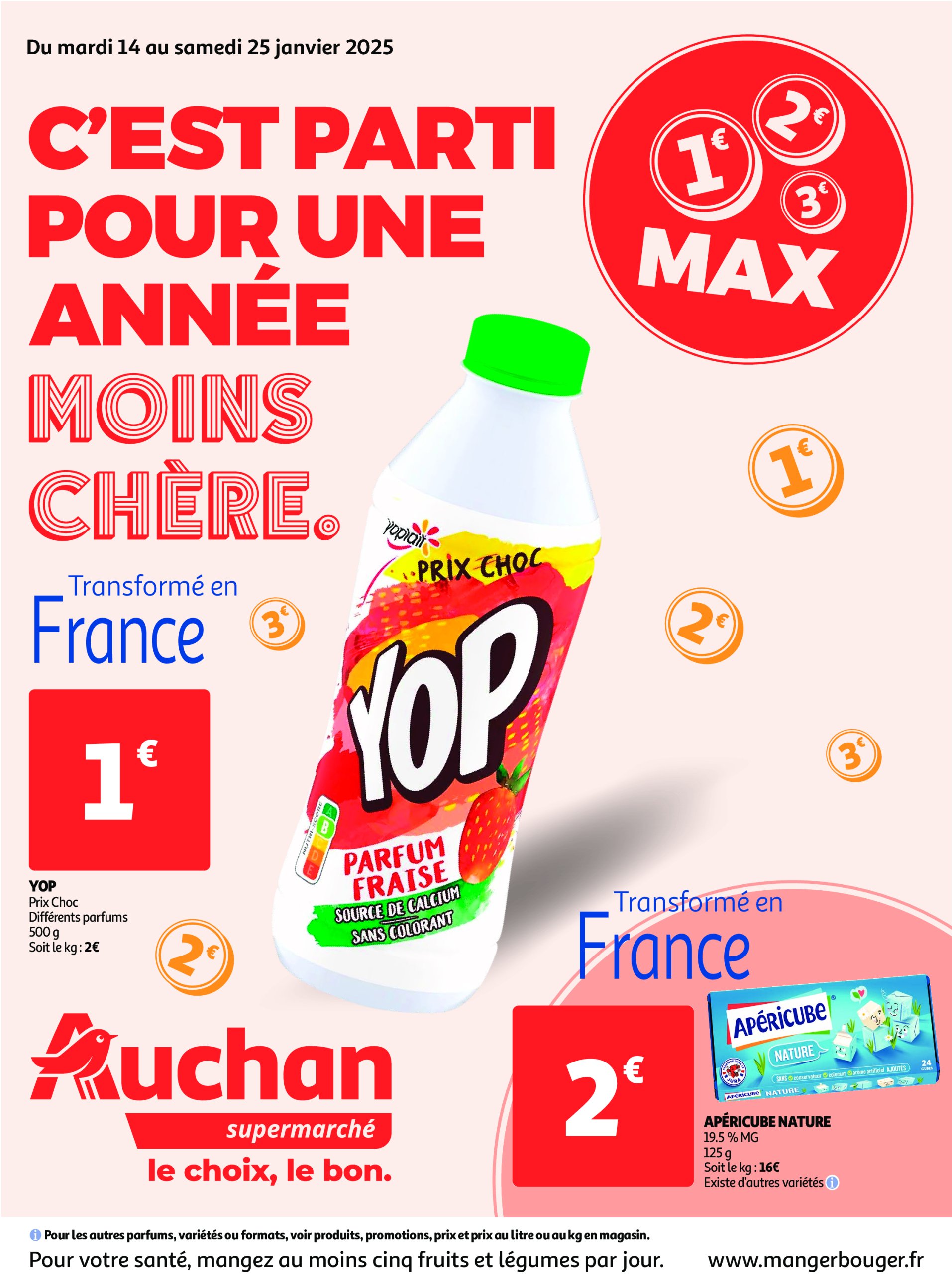 auchan - Catalogue Auchan supermarché - C'est parti pour une année moins chère sans votre super valable dès 14/01 - 25/01