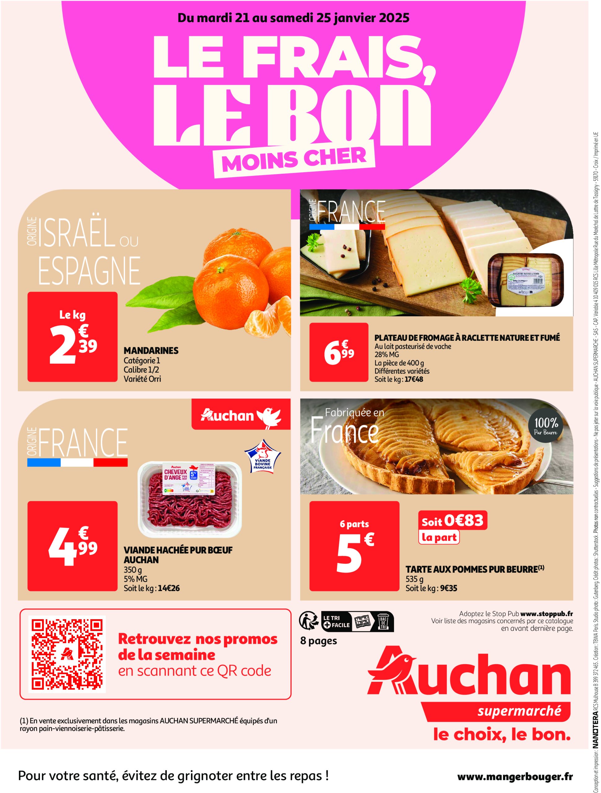 auchan - Catalogue Auchan supermarché - Le frais, le bon moins cher valable dès 21/01 - 25/01 - page: 8