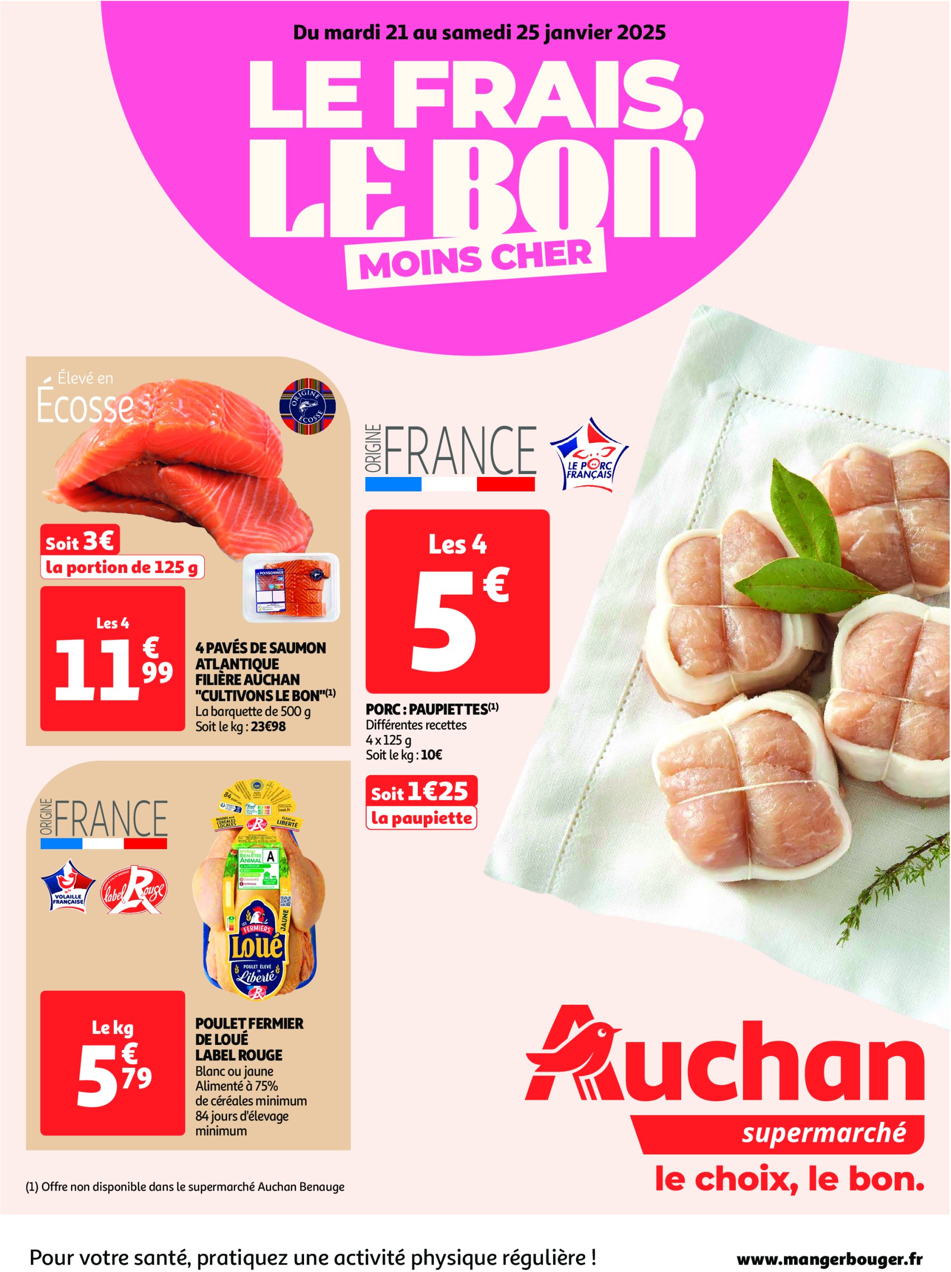 auchan - Catalogue Auchan supermarché - Le frais, le bon moins cher valable dès 21/01 - 25/01