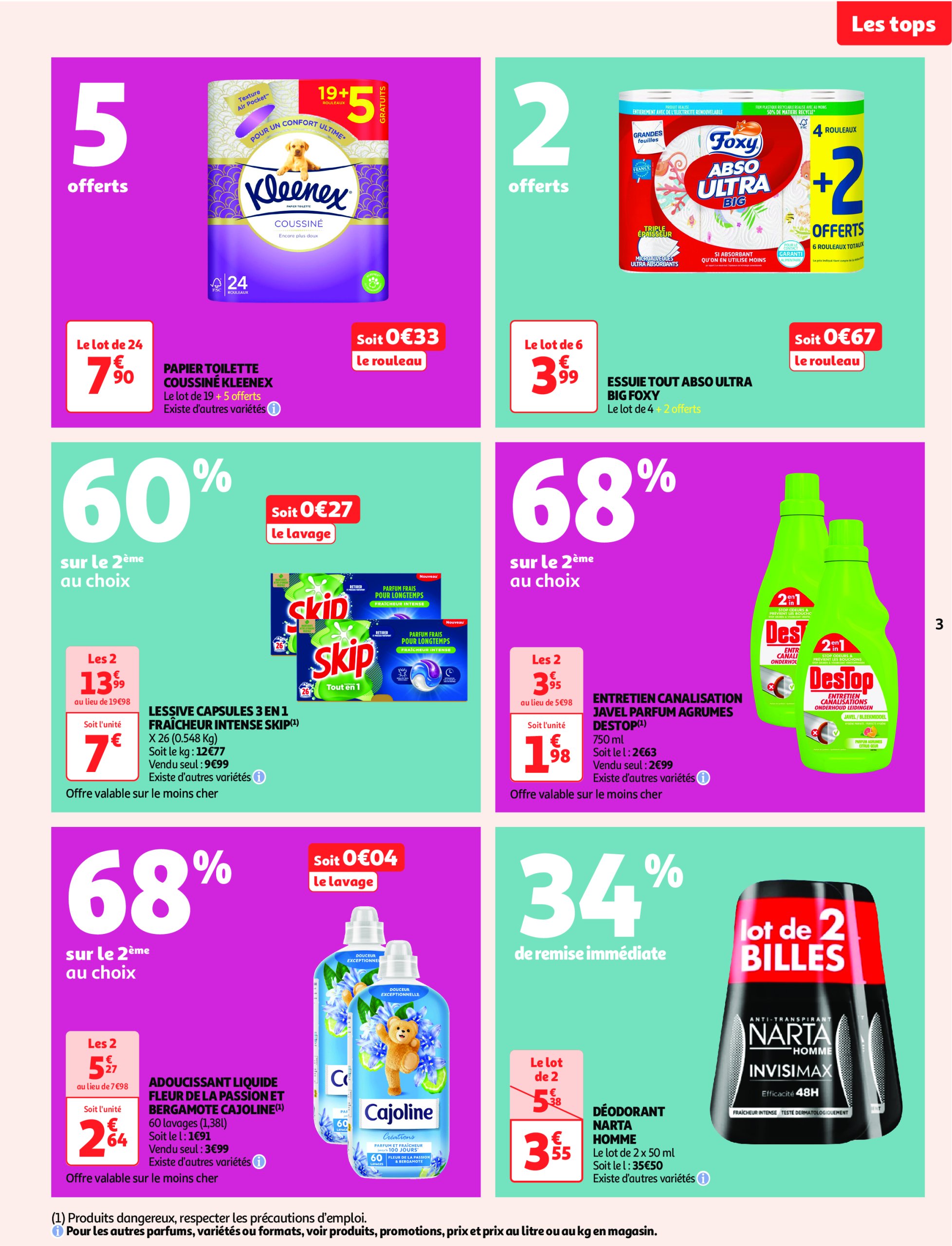 auchan - Catalogue Auchan supermarché - Des prix aussi bas, c'est le Top dans votre super valable dès 28/01 - 08/02 - page: 3