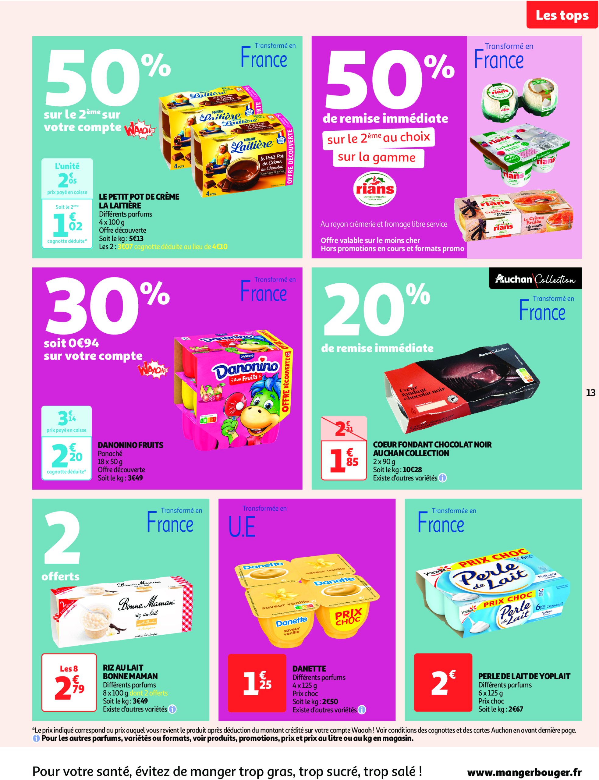 auchan - Catalogue Auchan supermarché - Des prix aussi bas, c'est le Top dans votre super valable dès 28/01 - 08/02 - page: 13