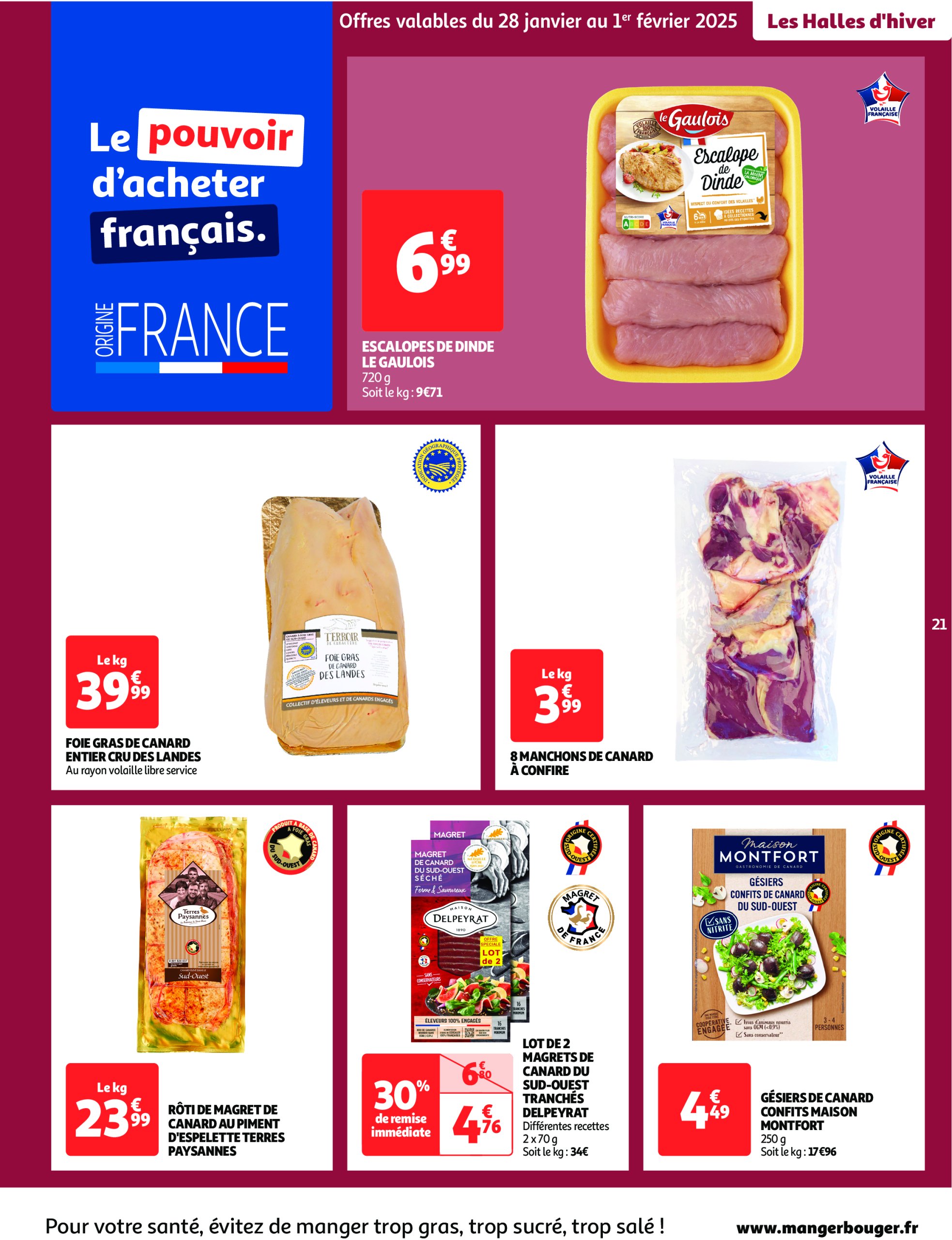 auchan - Catalogue Auchan supermarché - Des prix aussi bas, c'est le Top dans votre super valable dès 28/01 - 08/02 - page: 21