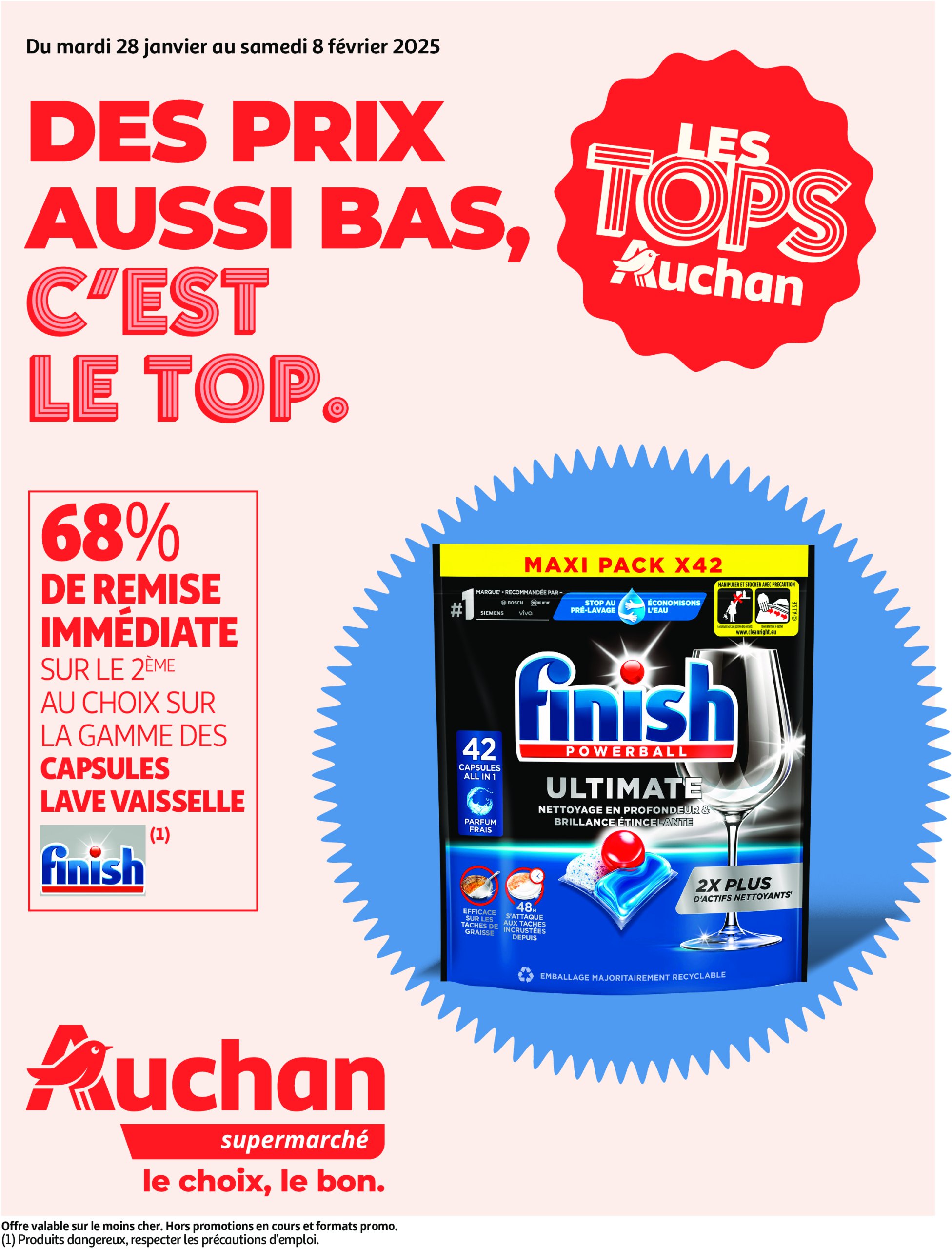 auchan - Catalogue Auchan supermarché - Des prix aussi bas, c'est le Top dans votre super valable dès 28/01 - 08/02