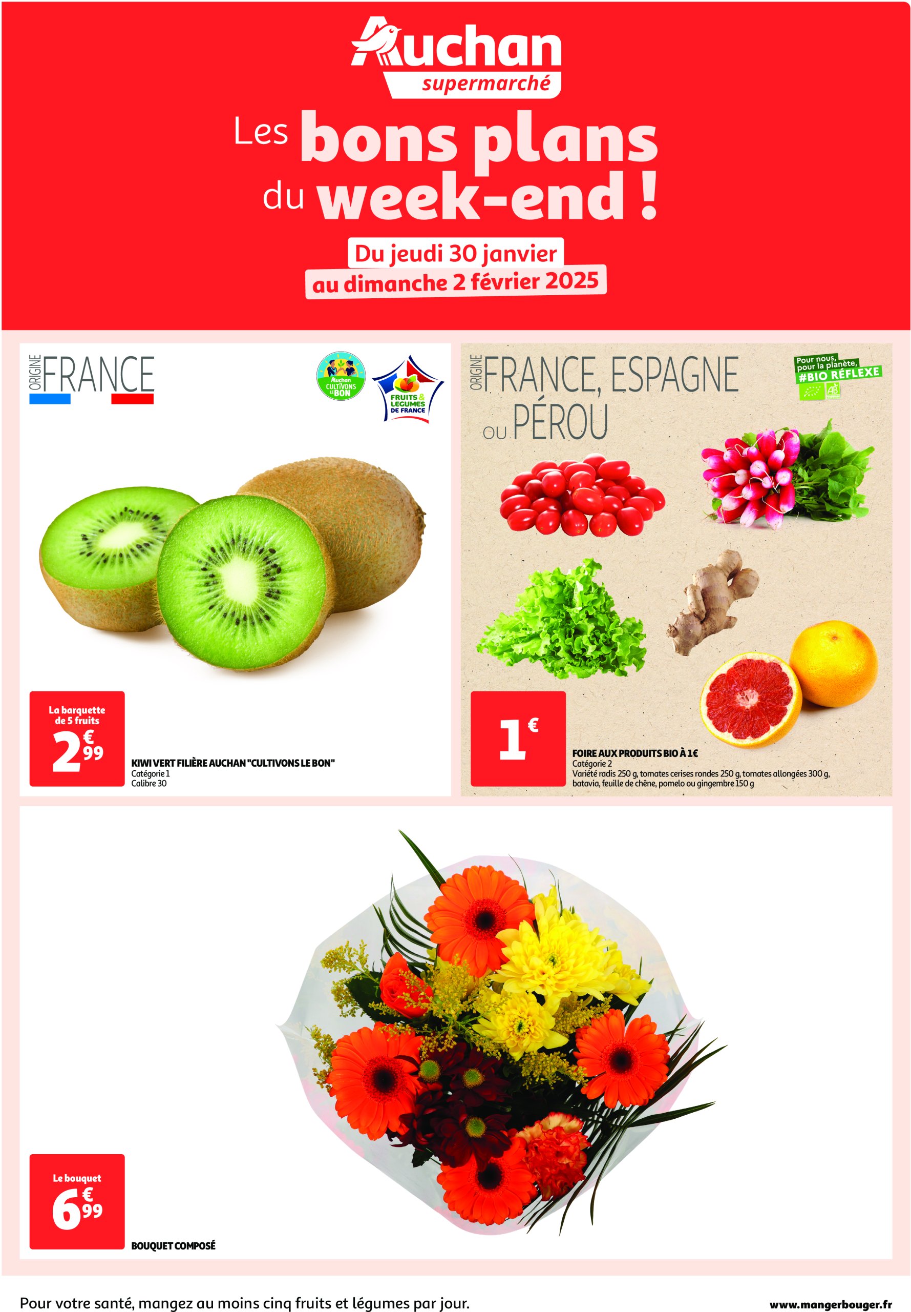 auchan - Catalogue Auchan supermarché - Les bons plans du week-end dans votre super ! valable dès 30/01 - 02/02 - page: 1