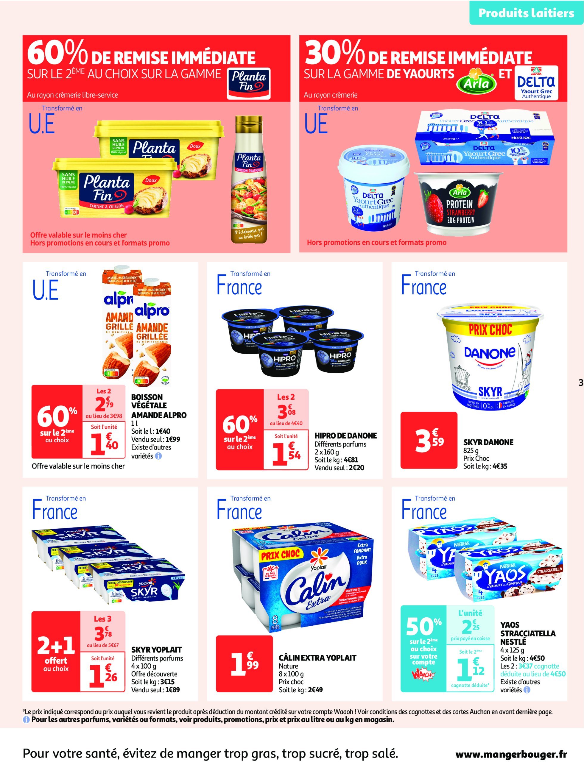 auchan - Catalogue Auchan - Produits laitiers : Petits prix écrémés valable dès 11/02 - 23/02 - page: 3