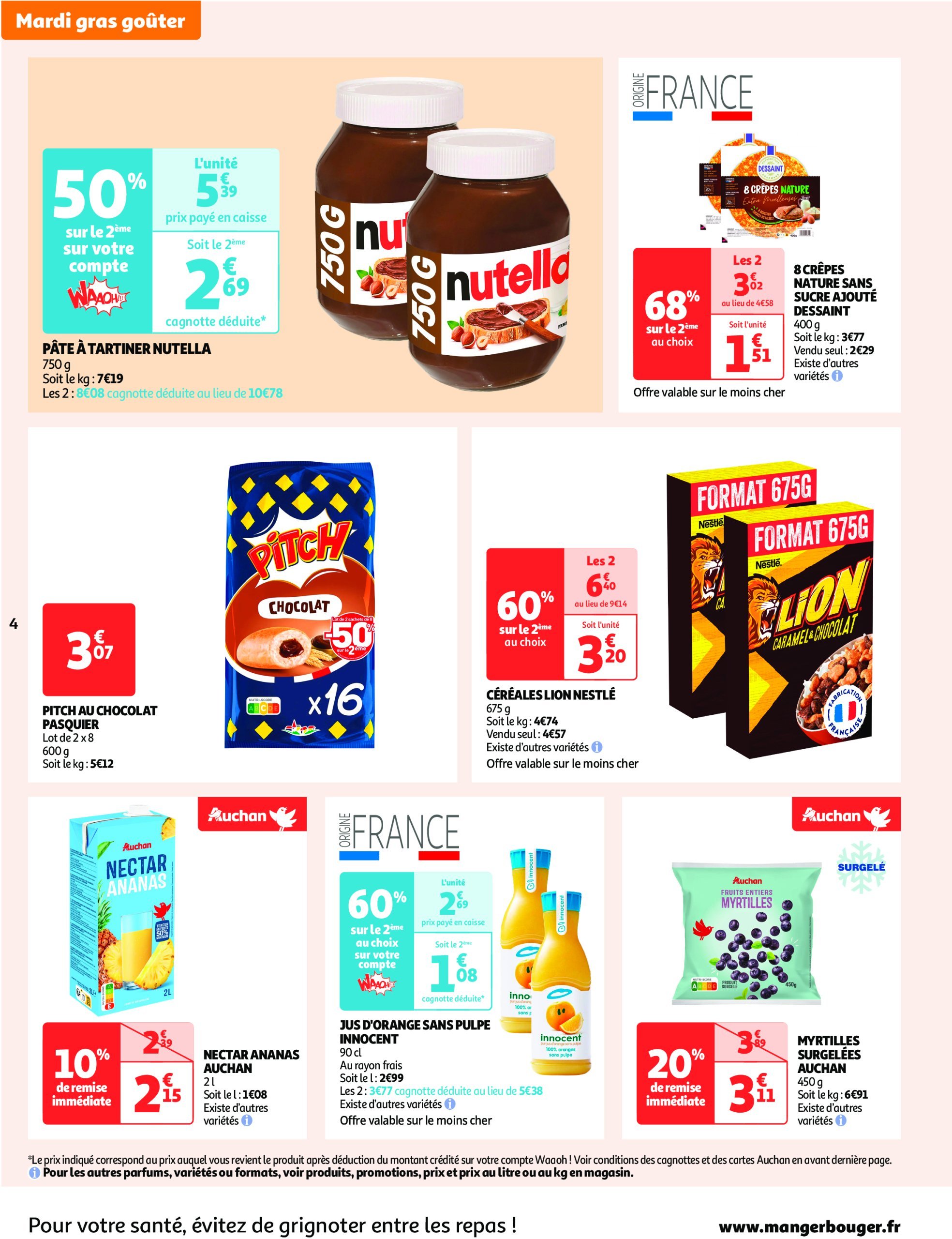 auchan - Catalogue Auchan supermarché - Les gros prix on en fait des confettis dans votre super valable dès 25/02 - 08/03 - page: 4