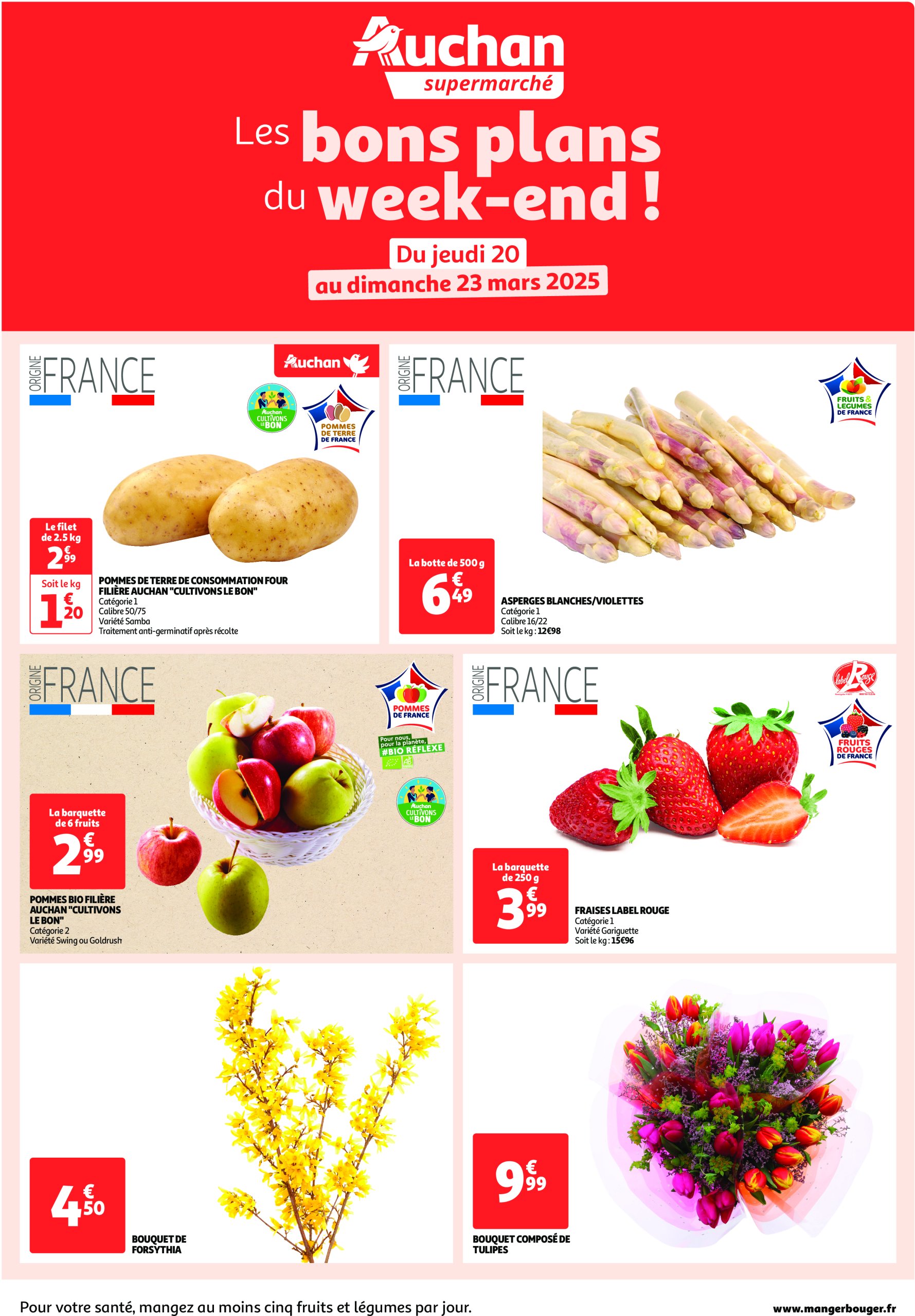 auchan - Catalogue Auchan supermarché - Les bons plans du week-end dans votre super ! valable dès 20/03 - 23/03