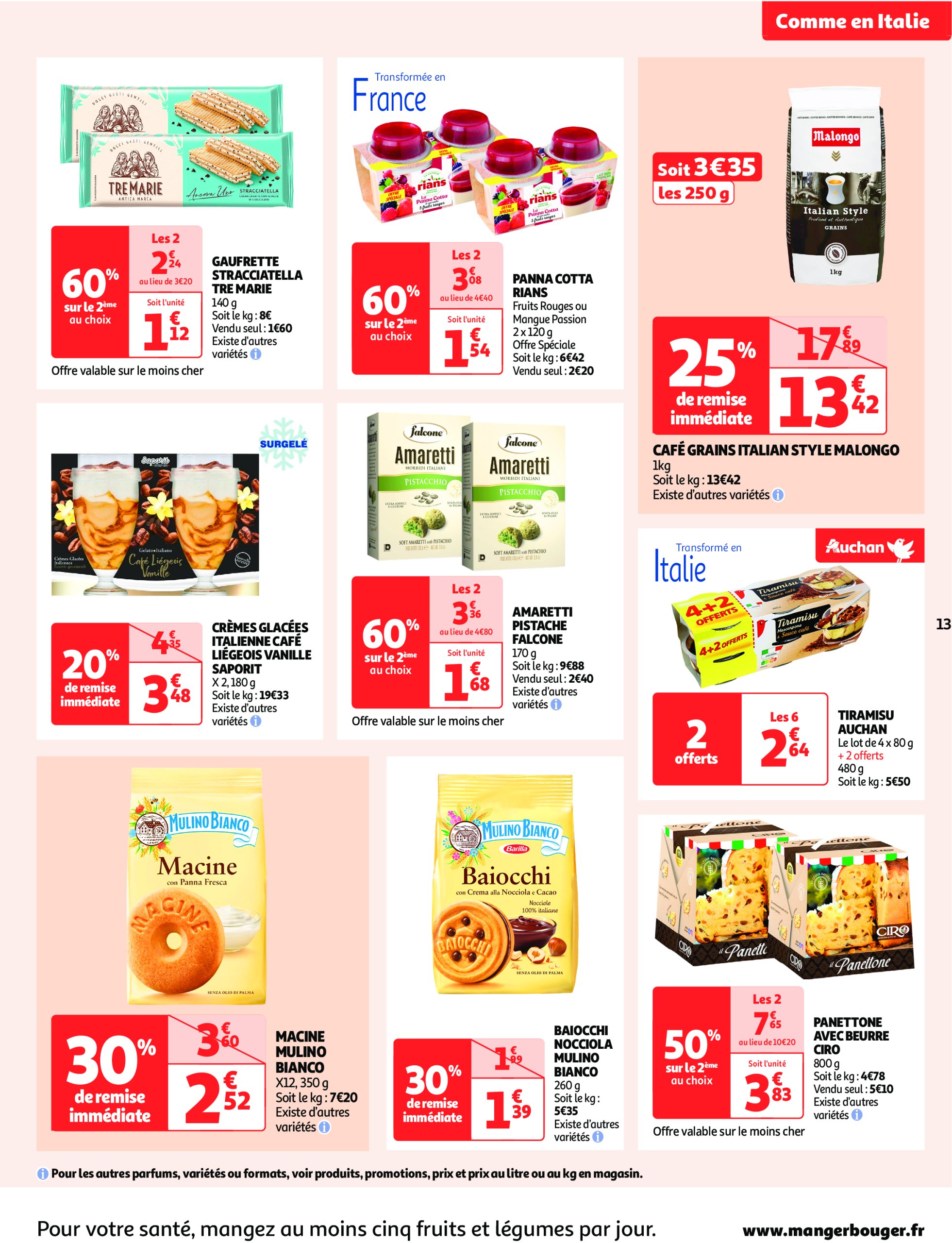 auchan - Catalogue Auchan - Comme en Italie : la dolce vita pour votre budget aussi valable dès 23/04 - 04/05 - page: 13 auchan - Catalogue Auchan - Comme en Italie : la dolce vita pour votre budget aussi valable dès 23/04 - 04/05 - page: 13