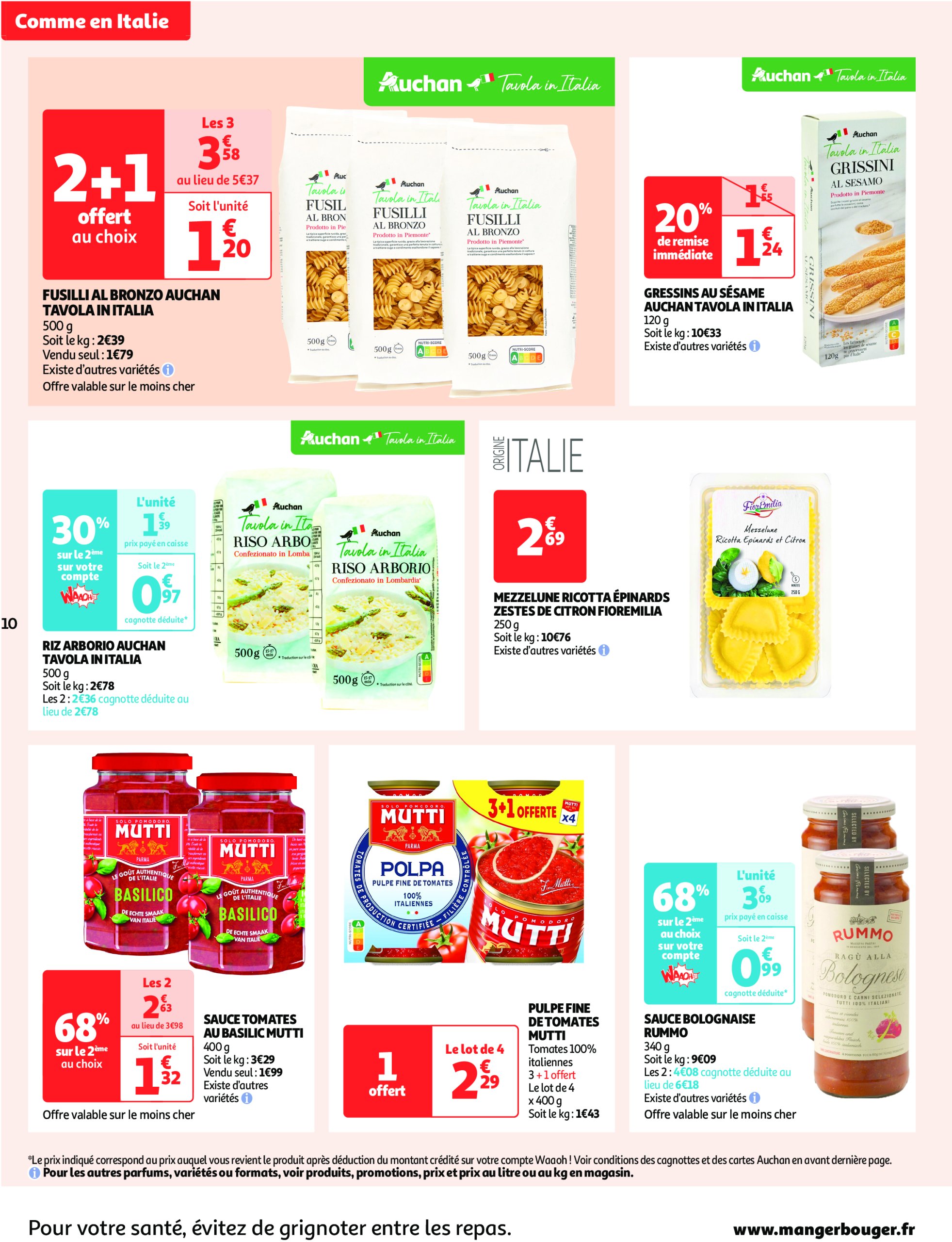 auchan - Catalogue Auchan - Comme en Italie : la dolce vita pour votre budget aussi valable dès 23/04 - 04/05 - page: 10 auchan - Catalogue Auchan - Comme en Italie : la dolce vita pour votre budget aussi valable dès 23/04 - 04/05 - page: 10