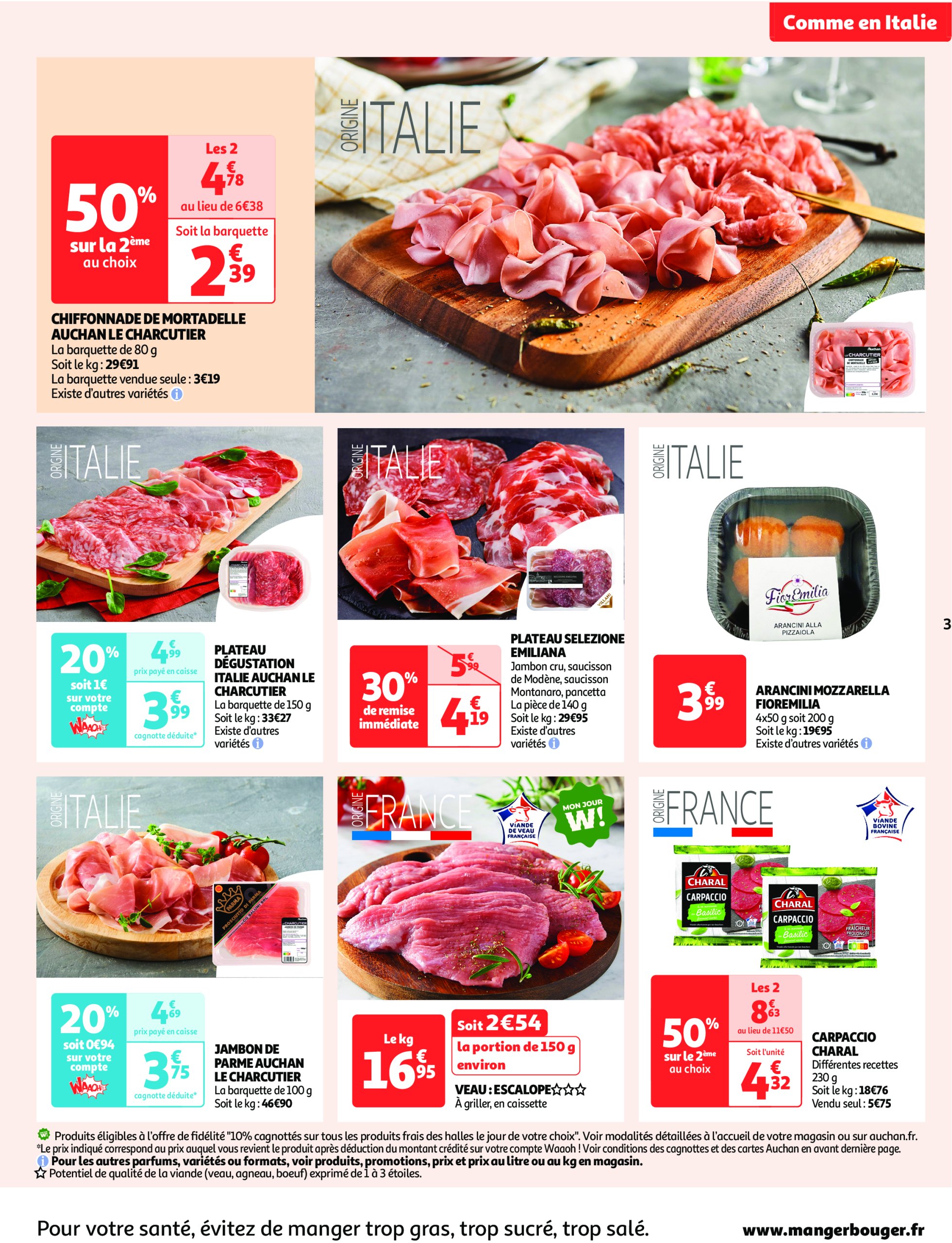 auchan - Catalogue Auchan supermarché - Comme en Italie, c'est aussi dans votre super valable dès 23/04 - 04/05 - page: 3 auchan - Catalogue Auchan supermarché - Comme en Italie, c'est aussi dans votre super valable dès 23/04 - 04/05 - page: 3