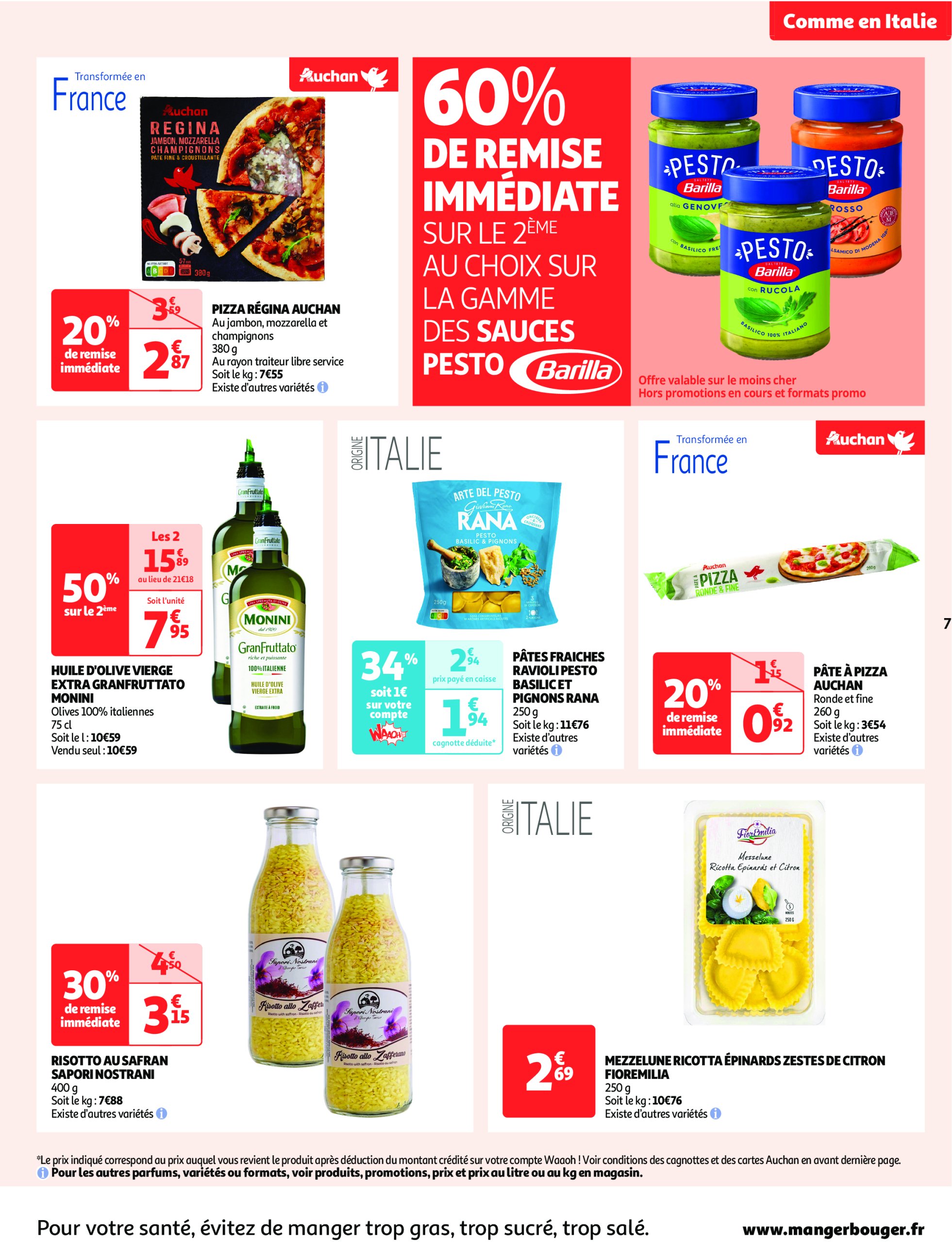 auchan - Catalogue Auchan supermarché - Comme en Italie, c'est aussi dans votre super valable dès 23/04 - 04/05 - page: 7 auchan - Catalogue Auchan supermarché - Comme en Italie, c'est aussi dans votre super valable dès 23/04 - 04/05 - page: 7
