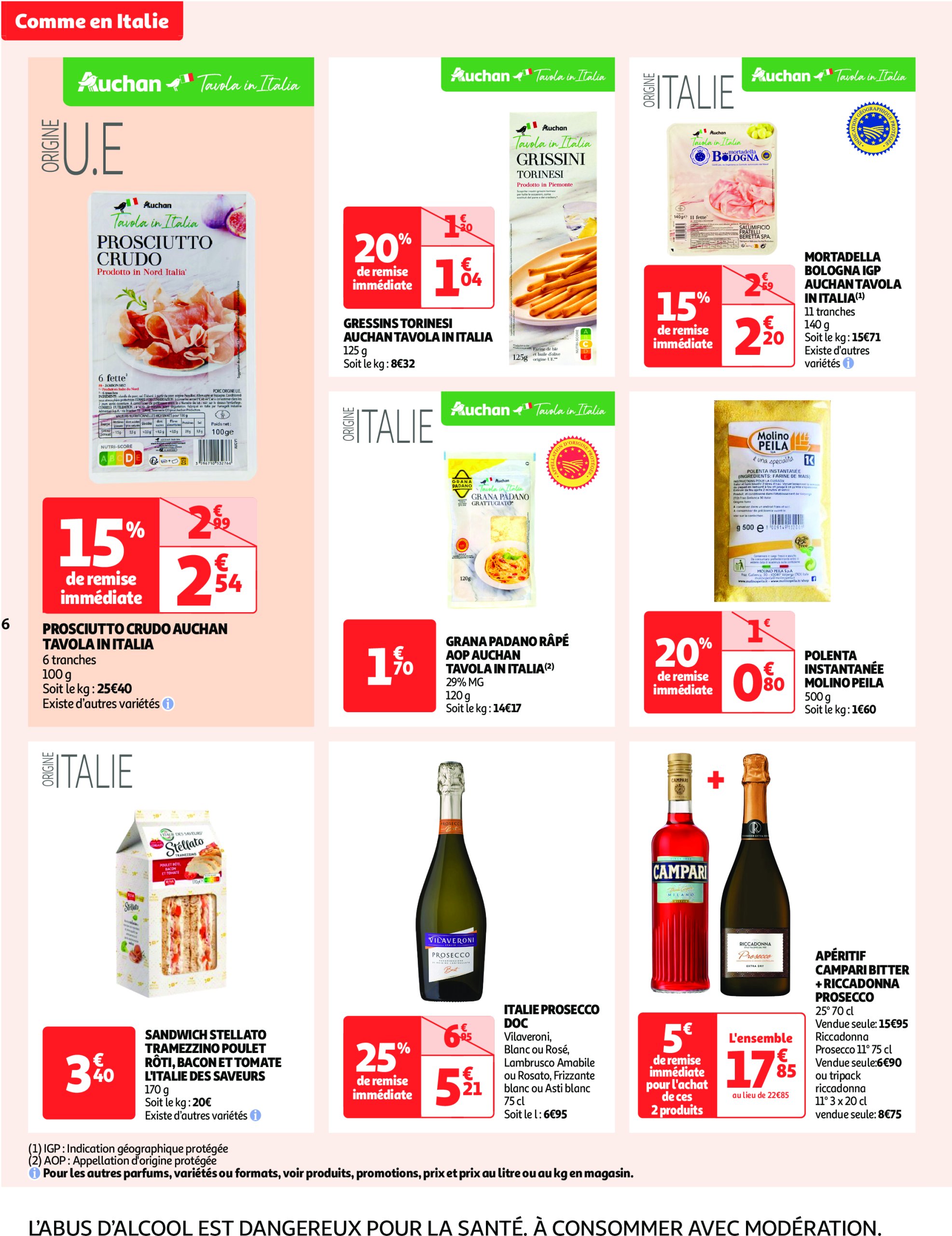 auchan - Catalogue Auchan supermarché - Comme en Italie, c'est aussi dans votre super valable dès 23/04 - 04/05 - page: 6 auchan - Catalogue Auchan supermarché - Comme en Italie, c'est aussi dans votre super valable dès 23/04 - 04/05 - page: 6