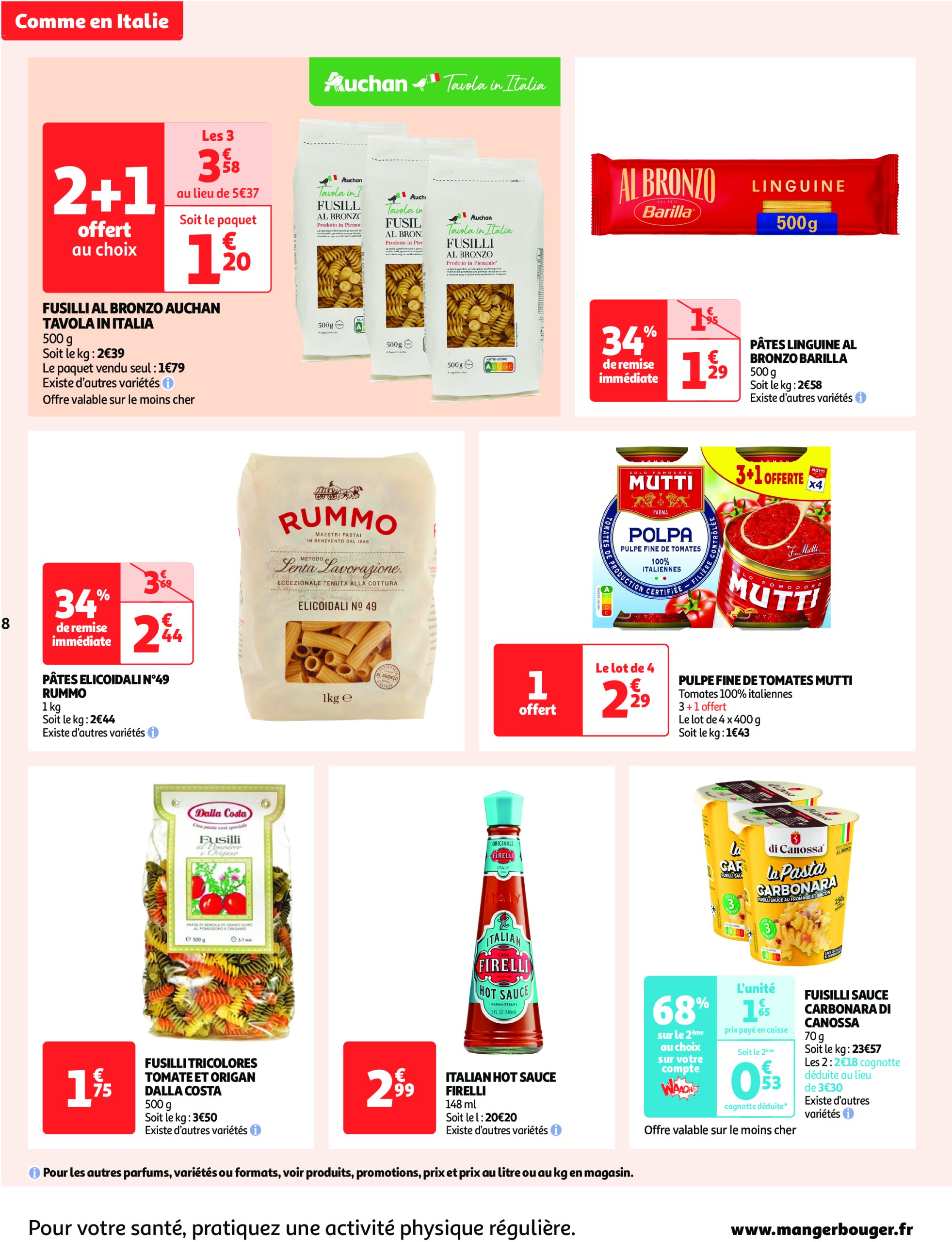 auchan - Catalogue Auchan supermarché - Comme en Italie, c'est aussi dans votre super valable dès 23/04 - 04/05 - page: 8 auchan - Catalogue Auchan supermarché - Comme en Italie, c'est aussi dans votre super valable dès 23/04 - 04/05 - page: 8