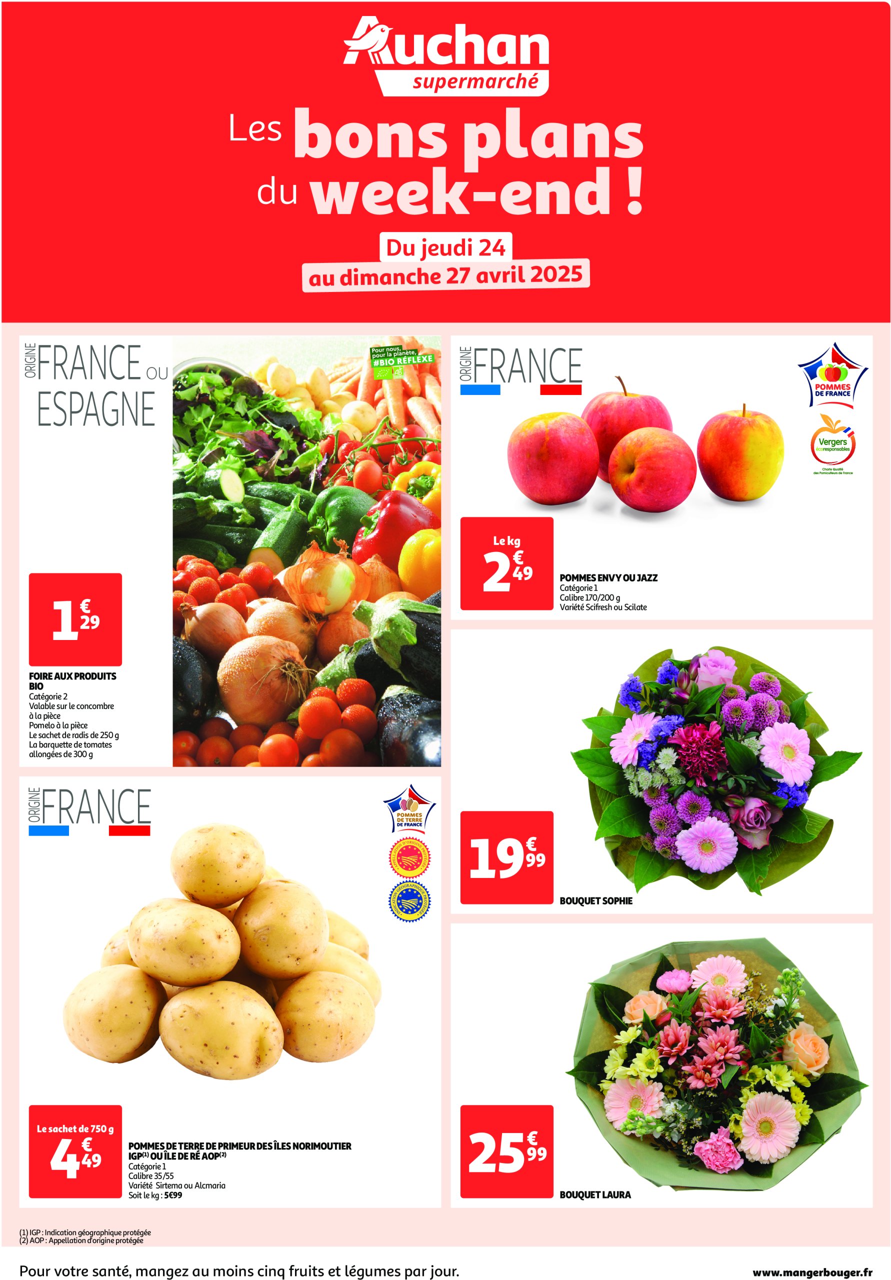 auchan - Catalogue Auchan supermarché - Les bons plans du week-end dans votre super ! valable dès 24/04 - 27/04