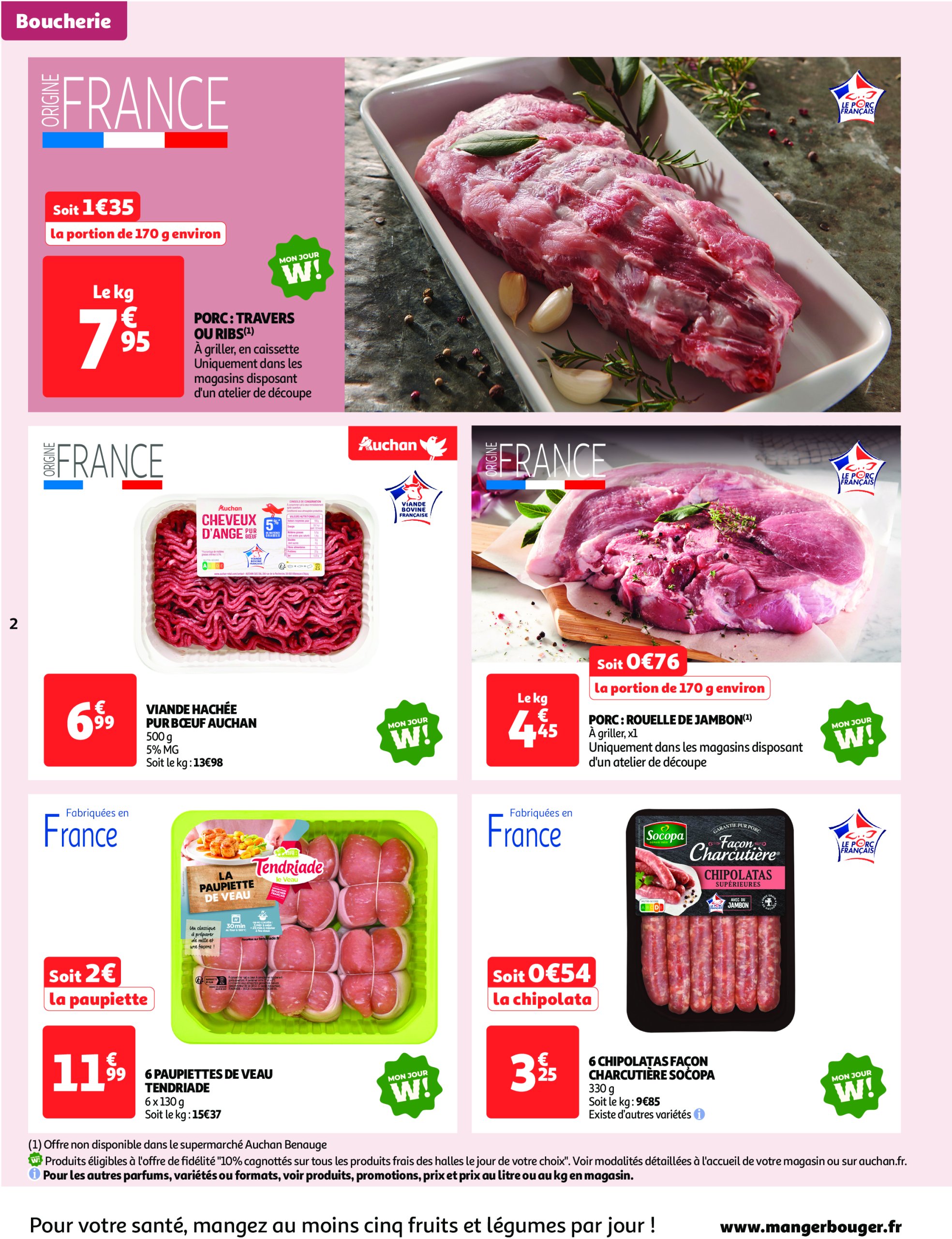 auchan - Catalogue Auchan supermarché - Le frais, le bon moins cher valable dès 29/04 - 03/05 - page: 2