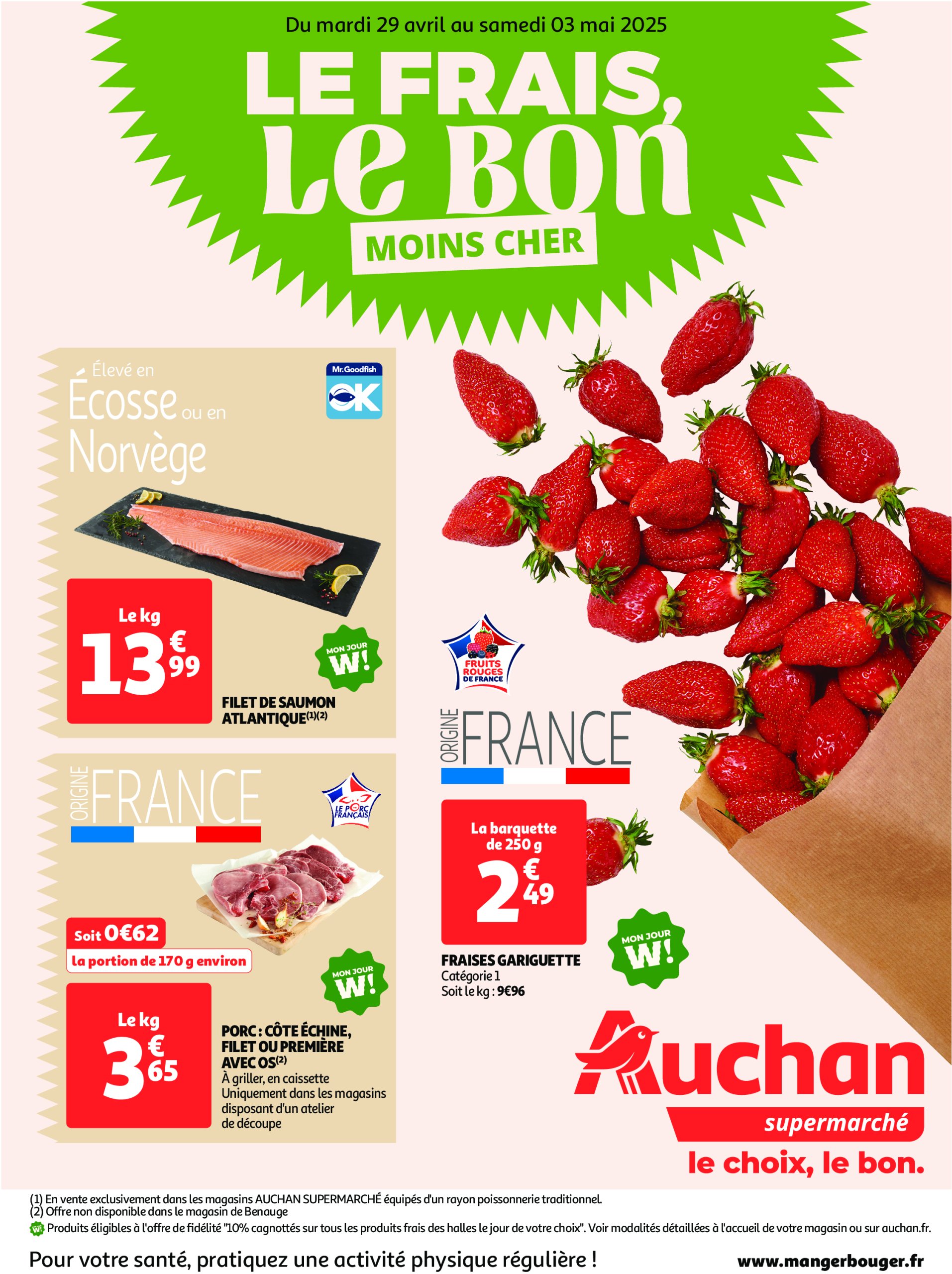 auchan - Catalogue Auchan supermarché - Le frais, le bon moins cher valable dès 29/04 - 03/05