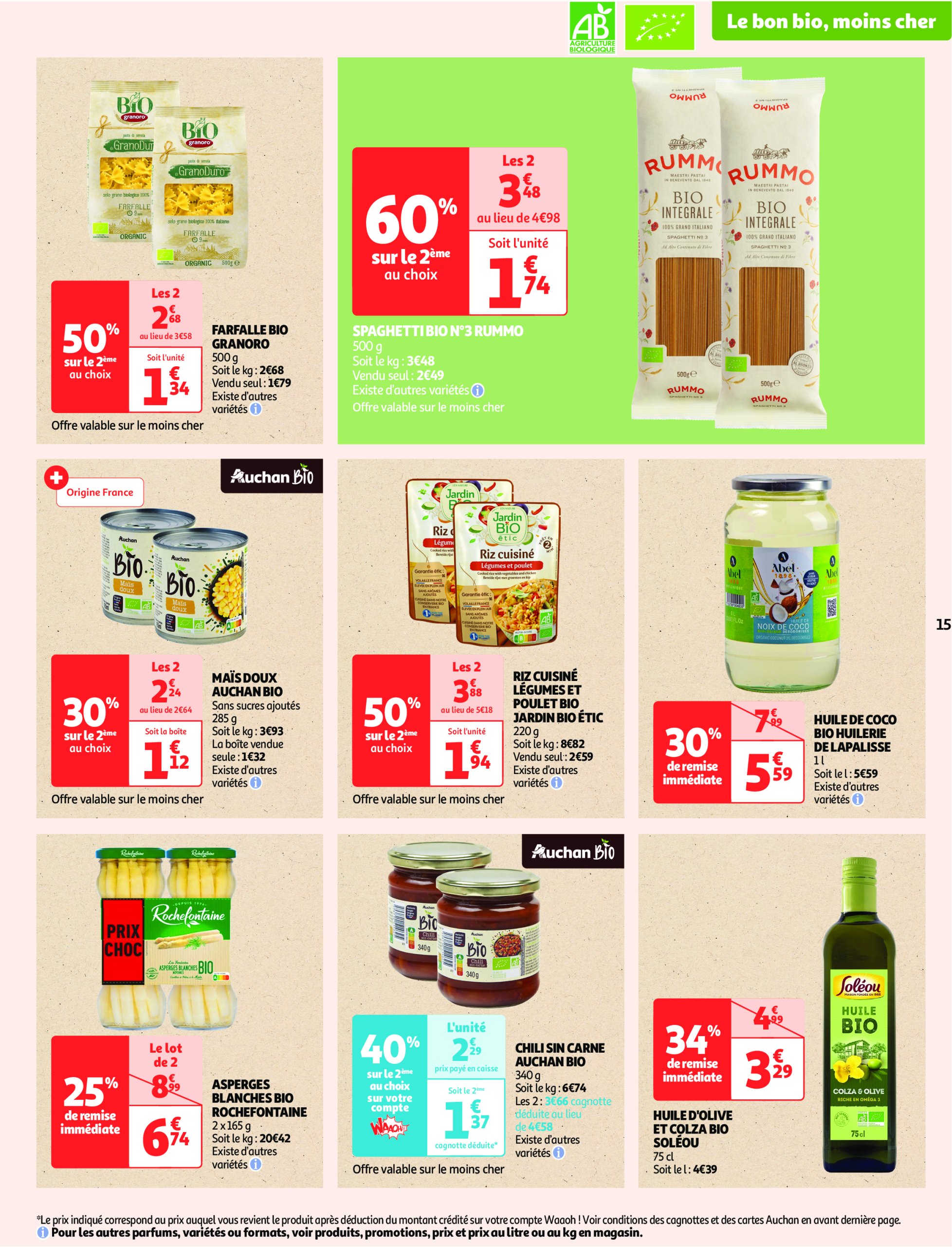 auchan - Catalogue Auchan - Tout le bio à prix sain valable dès 13/05 - 25/05 - page: 15