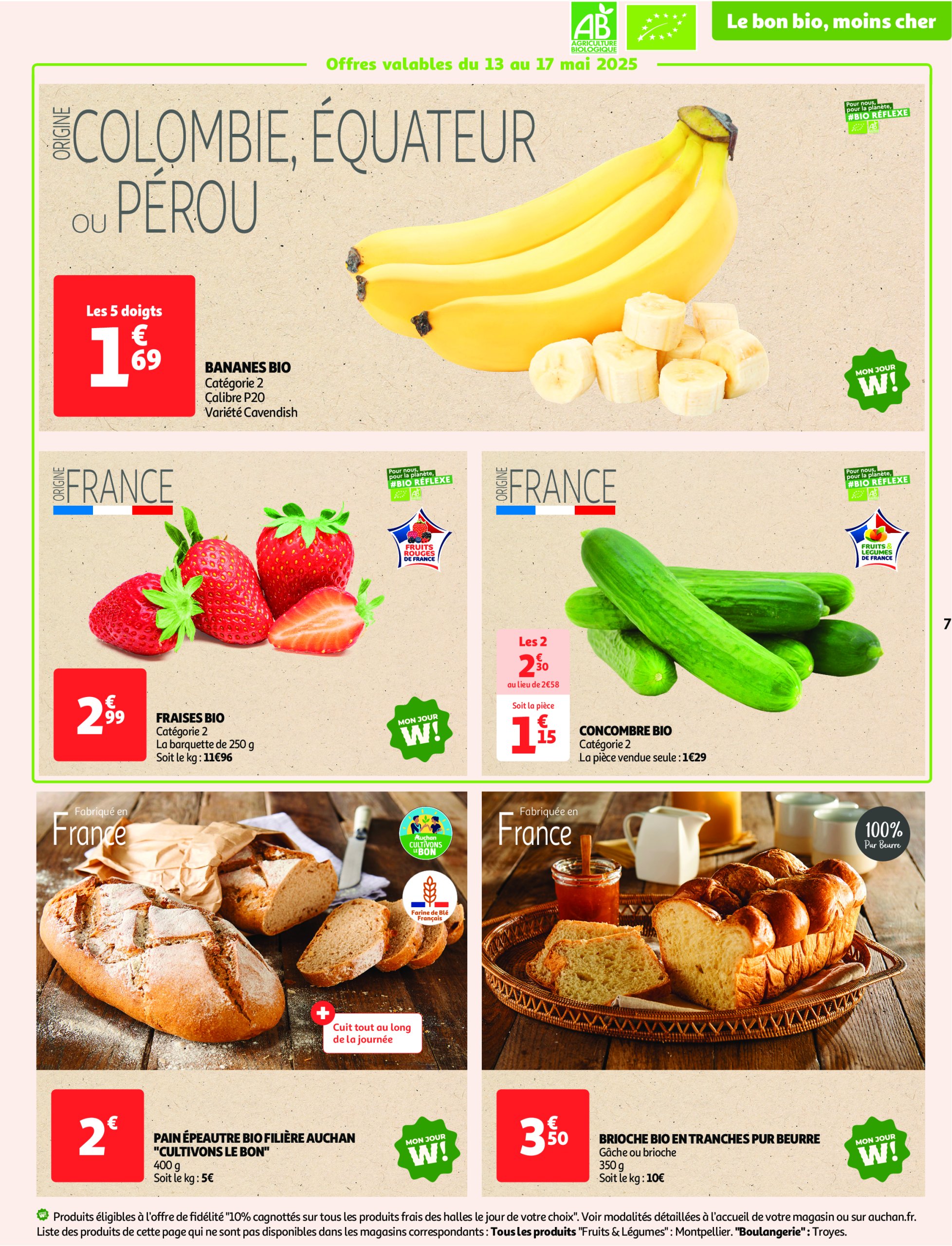 auchan - Catalogue Auchan - Tout le bio à prix sain valable dès 13/05 - 25/05 - page: 7