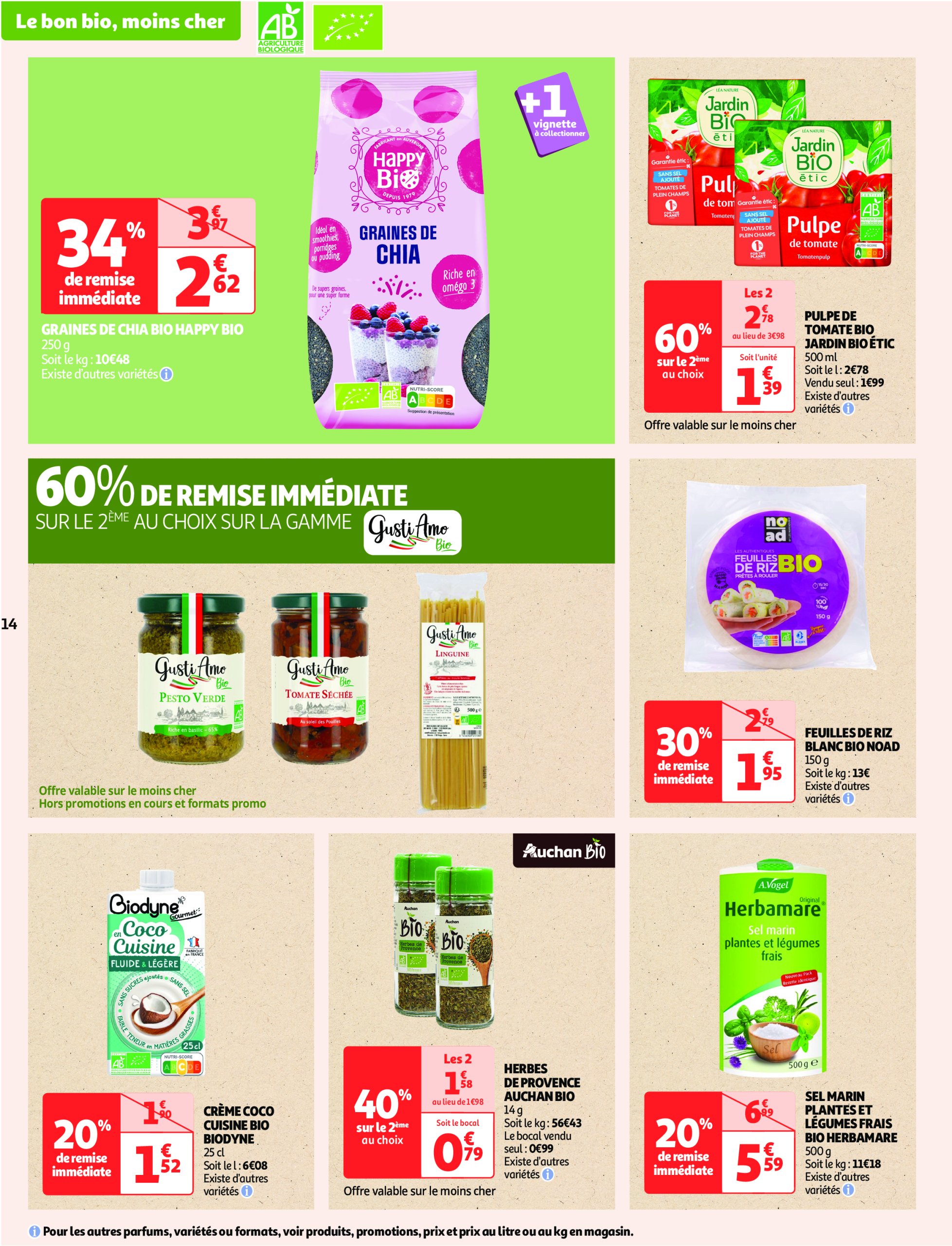 auchan - Catalogue Auchan - Tout le bio à prix sain valable dès 13/05 - 25/05 - page: 14