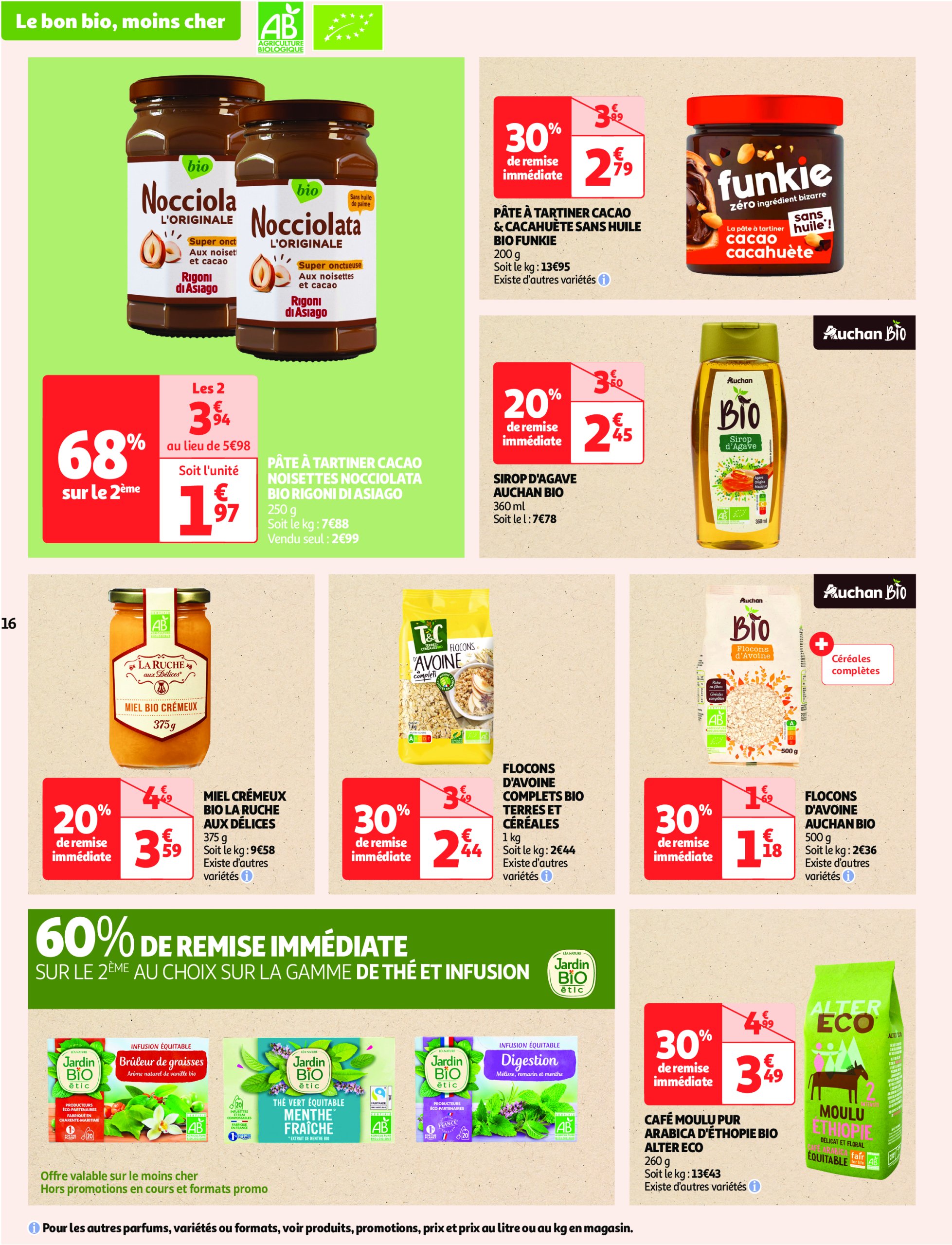 auchan - Catalogue Auchan - Tout le bio à prix sain valable dès 13/05 - 25/05 - page: 16