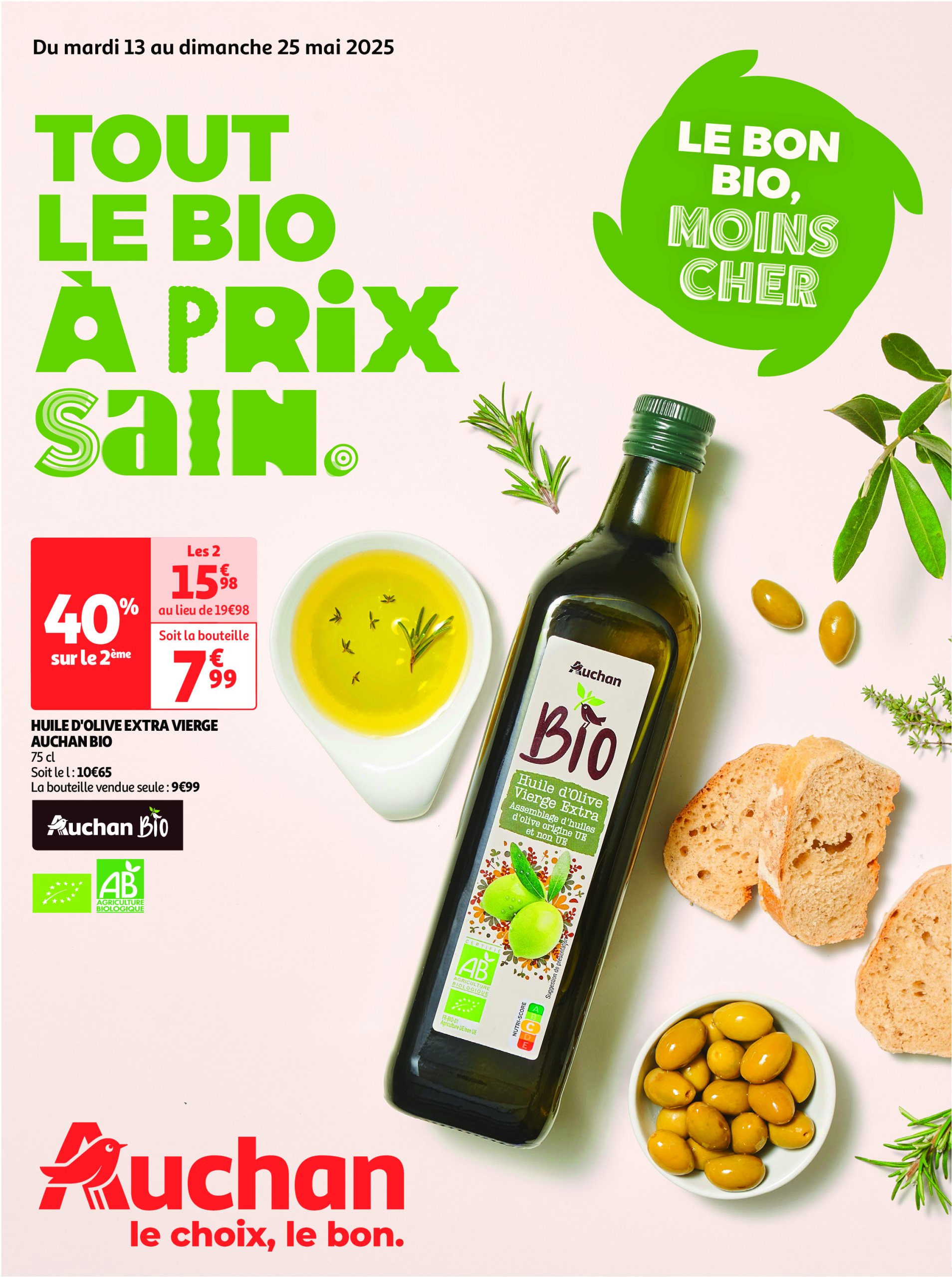 auchan - Catalogue Auchan - Tout le bio à prix sain valable dès 13/05 - 25/05