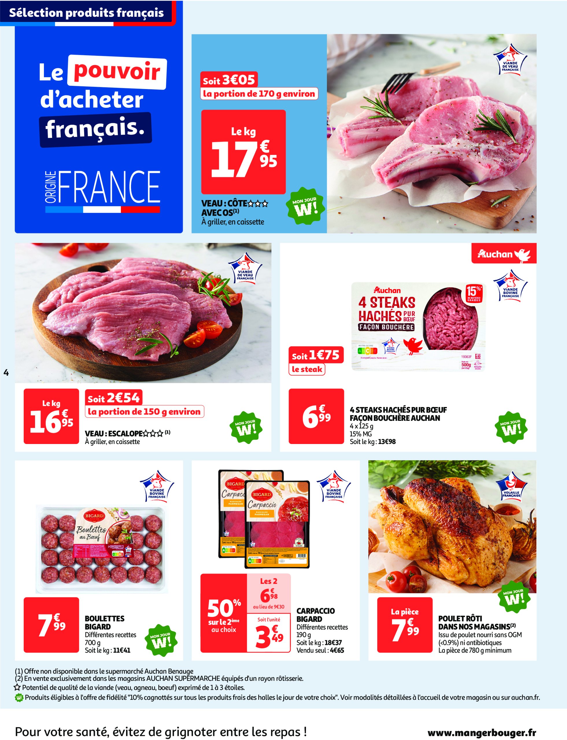 auchan - Catalogue Auchan supermarché - Le frais, le bon moins cher valable dès 13/05 - 17/05 - page: 4