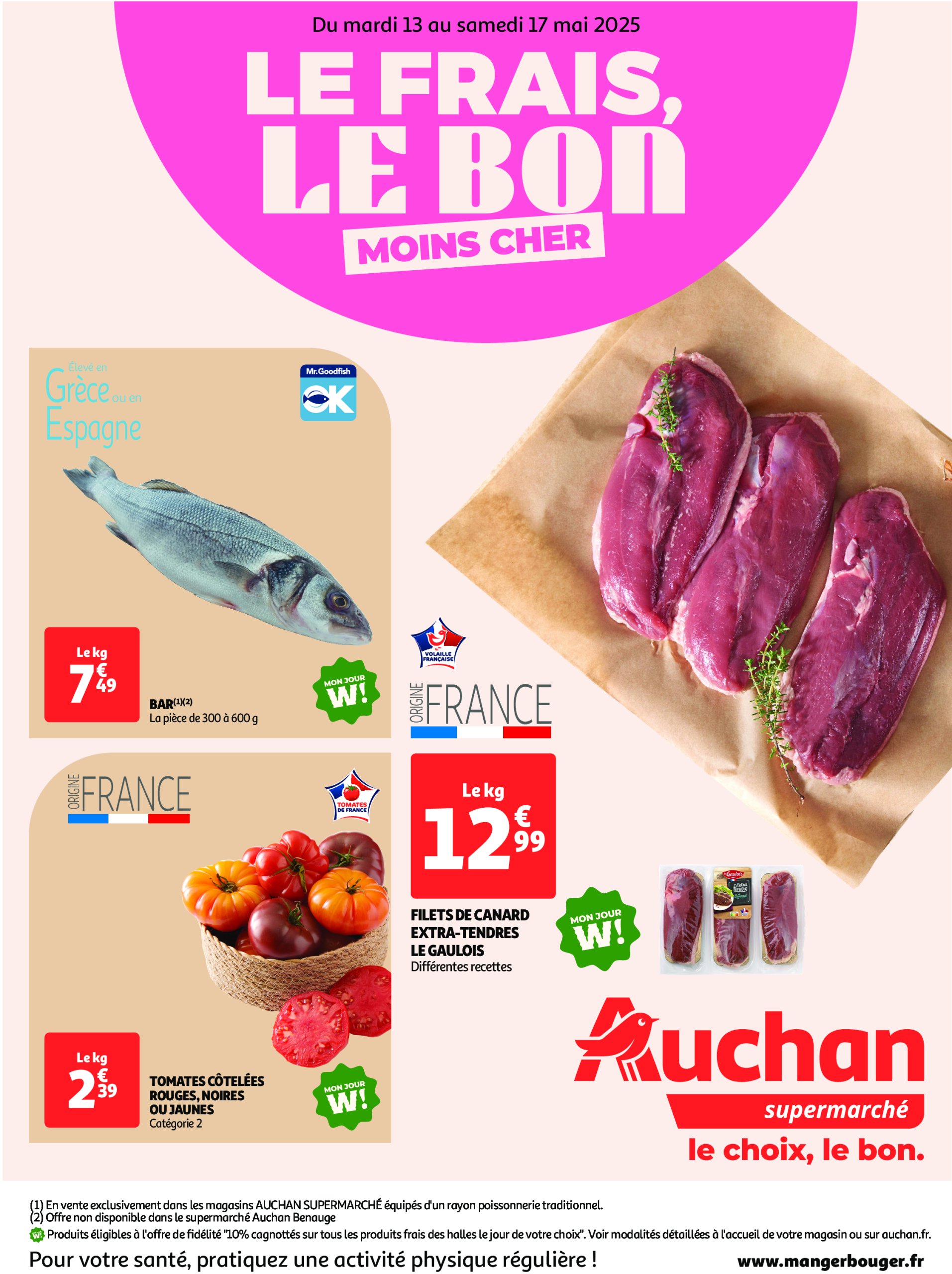 auchan - Catalogue Auchan supermarché - Le frais, le bon moins cher valable dès 13/05 - 17/05