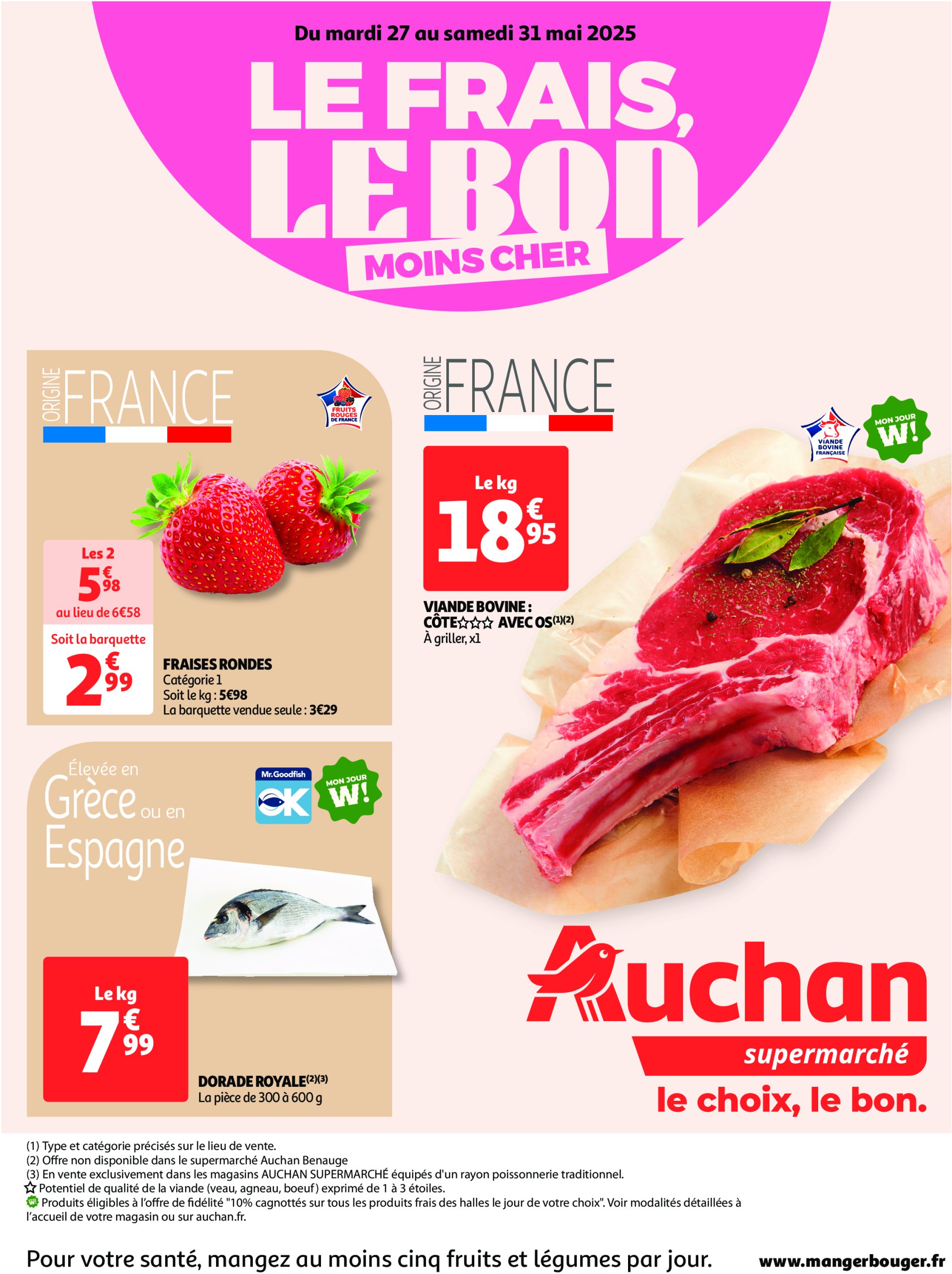 auchan - Catalogue Auchan supermarché - Les prix bas qui font du bien au quotidien valable dès 27/05 - 31/05
