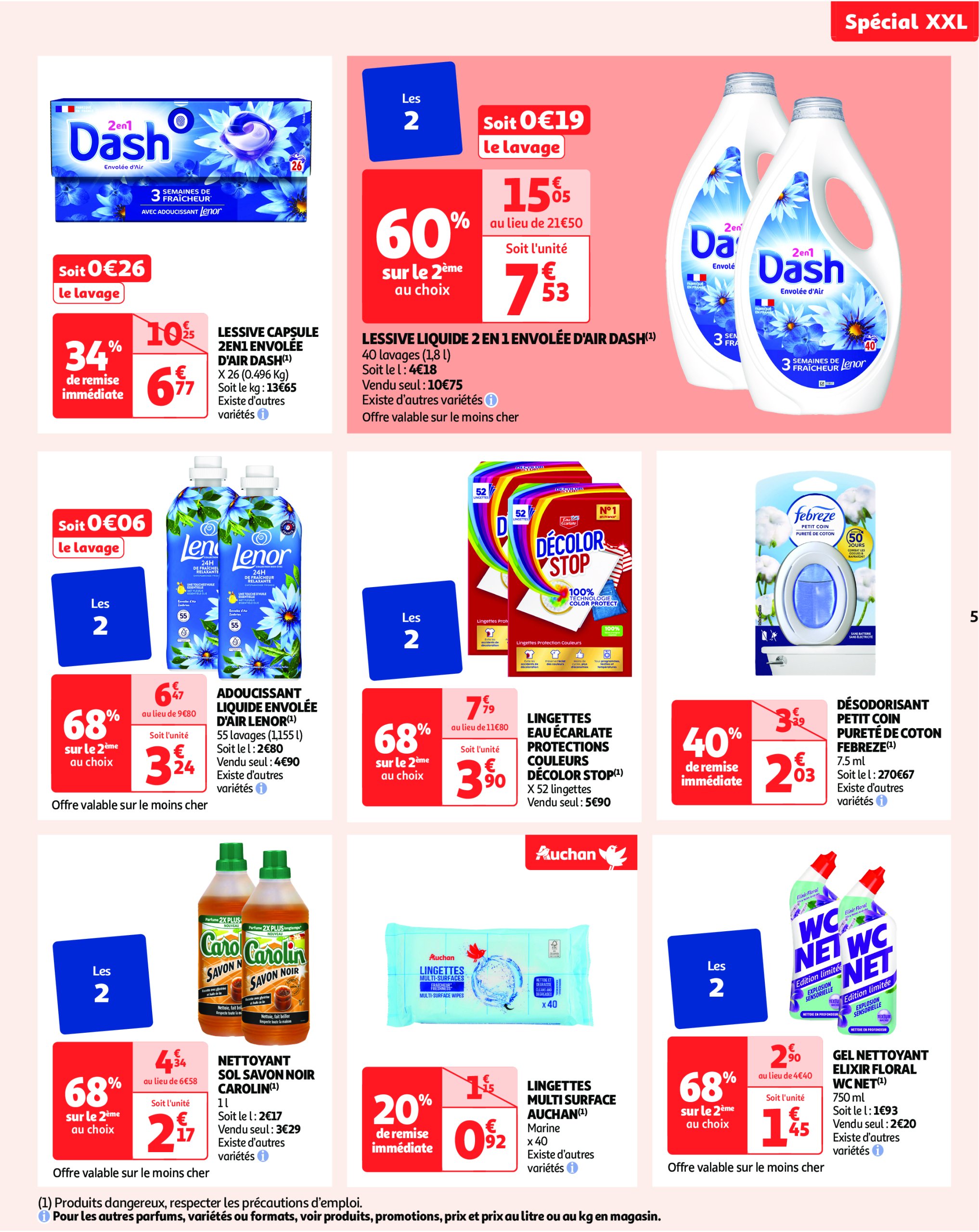 auchan - Catalogue Auchan - XXL : En gros, vous êtes toujours gagnant valable dès 27/05 - 09/06 - page: 5 auchan - Catalogue Auchan - XXL : En gros, vous êtes toujours gagnant valable dès 27/05 - 09/06 - page: 5