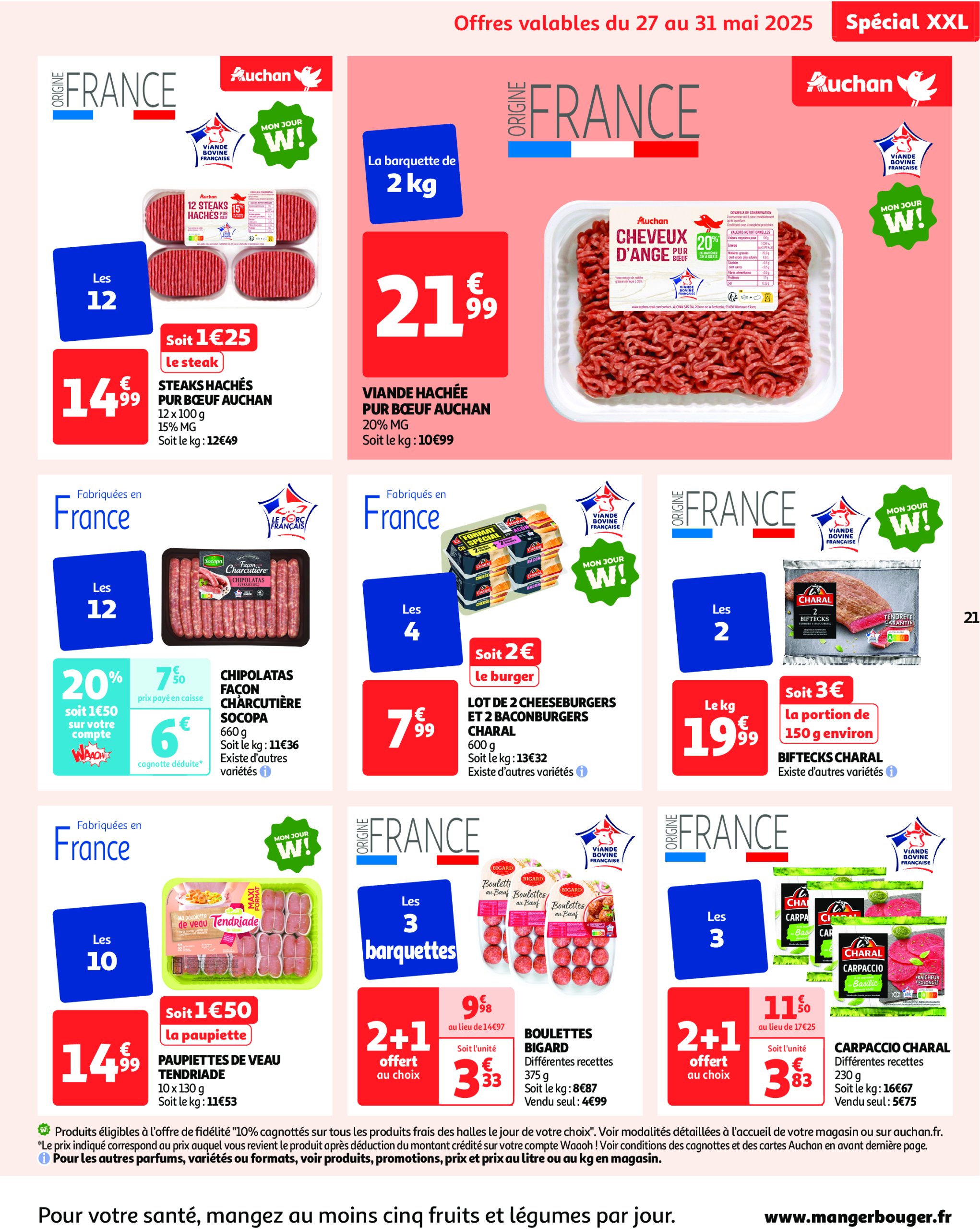 auchan - Catalogue Auchan - XXL : En gros, vous êtes toujours gagnant valable dès 27/05 - 09/06 - page: 21 auchan - Catalogue Auchan - XXL : En gros, vous êtes toujours gagnant valable dès 27/05 - 09/06 - page: 21