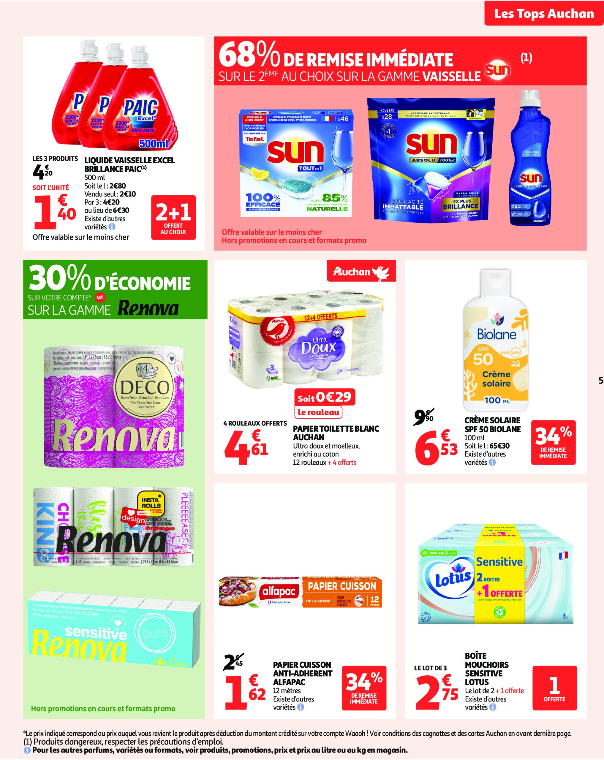 auchan - Catalogue Auchan - Des prix aussi bas, c'est le Top ! valable du 24/06 au 06/07 - page: 5 auchan - Catalogue Auchan - Des prix aussi bas, c'est le Top ! valable du 24/06 au 06/07 - page: 5