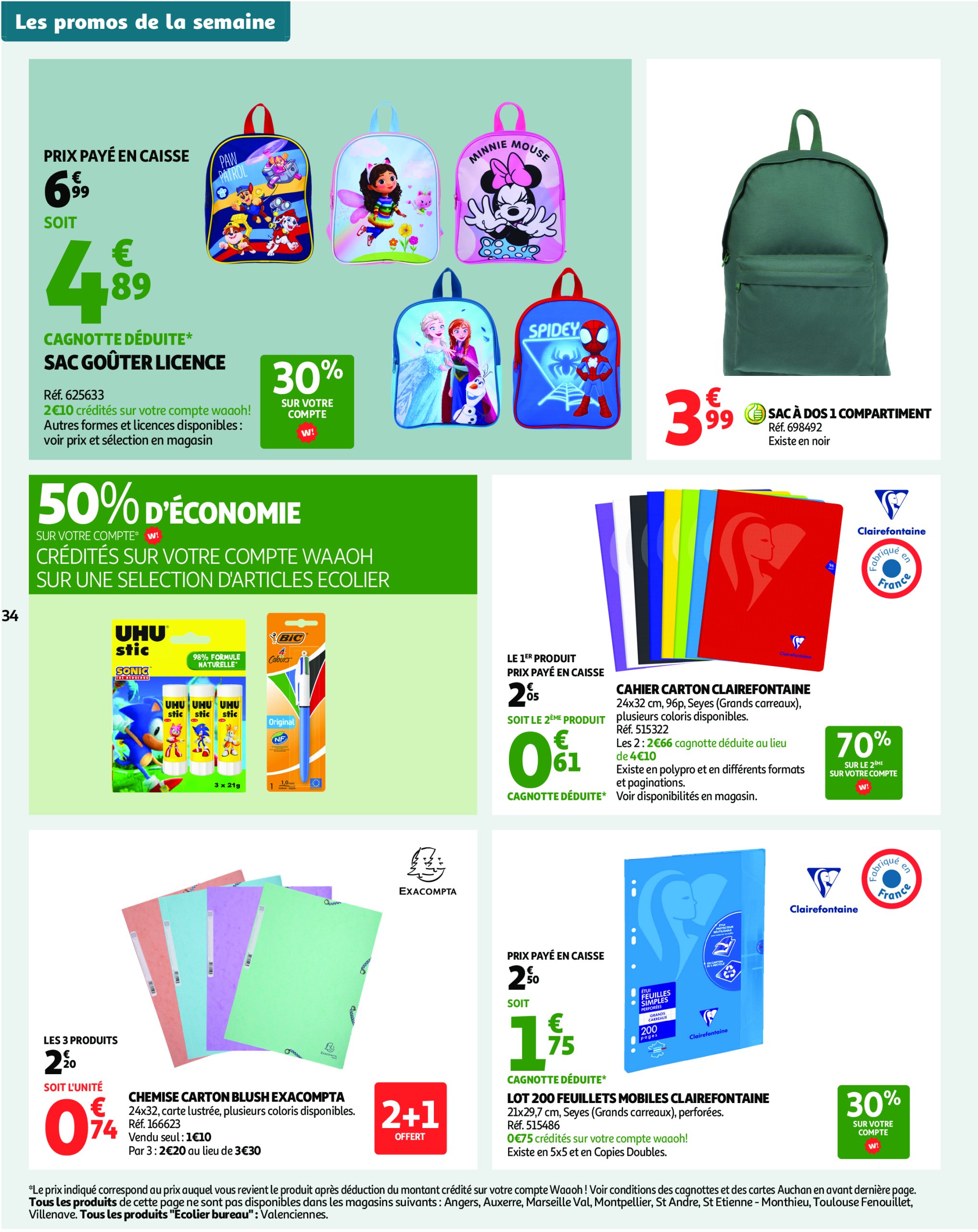 auchan - Catalogue Auchan - Des prix aussi bas, c'est le Top ! valable du 24/06 au 06/07 - page: 34 auchan - Catalogue Auchan - Des prix aussi bas, c'est le Top ! valable du 24/06 au 06/07 - page: 34
