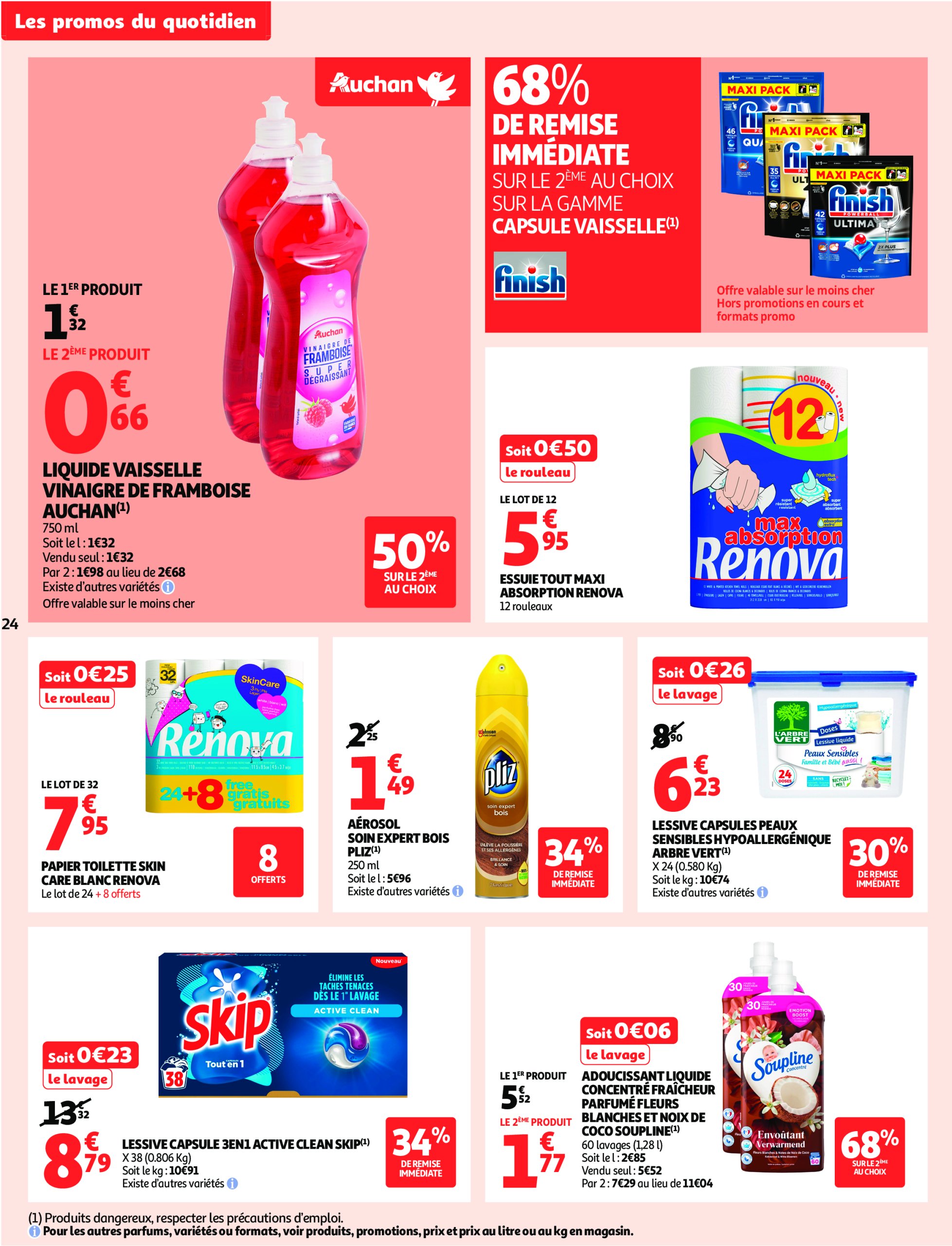 auchan - Catalogue Auchan - Les prix bas qui font du bien au quotidien valable du 01/07 au 12/07 - page: 24