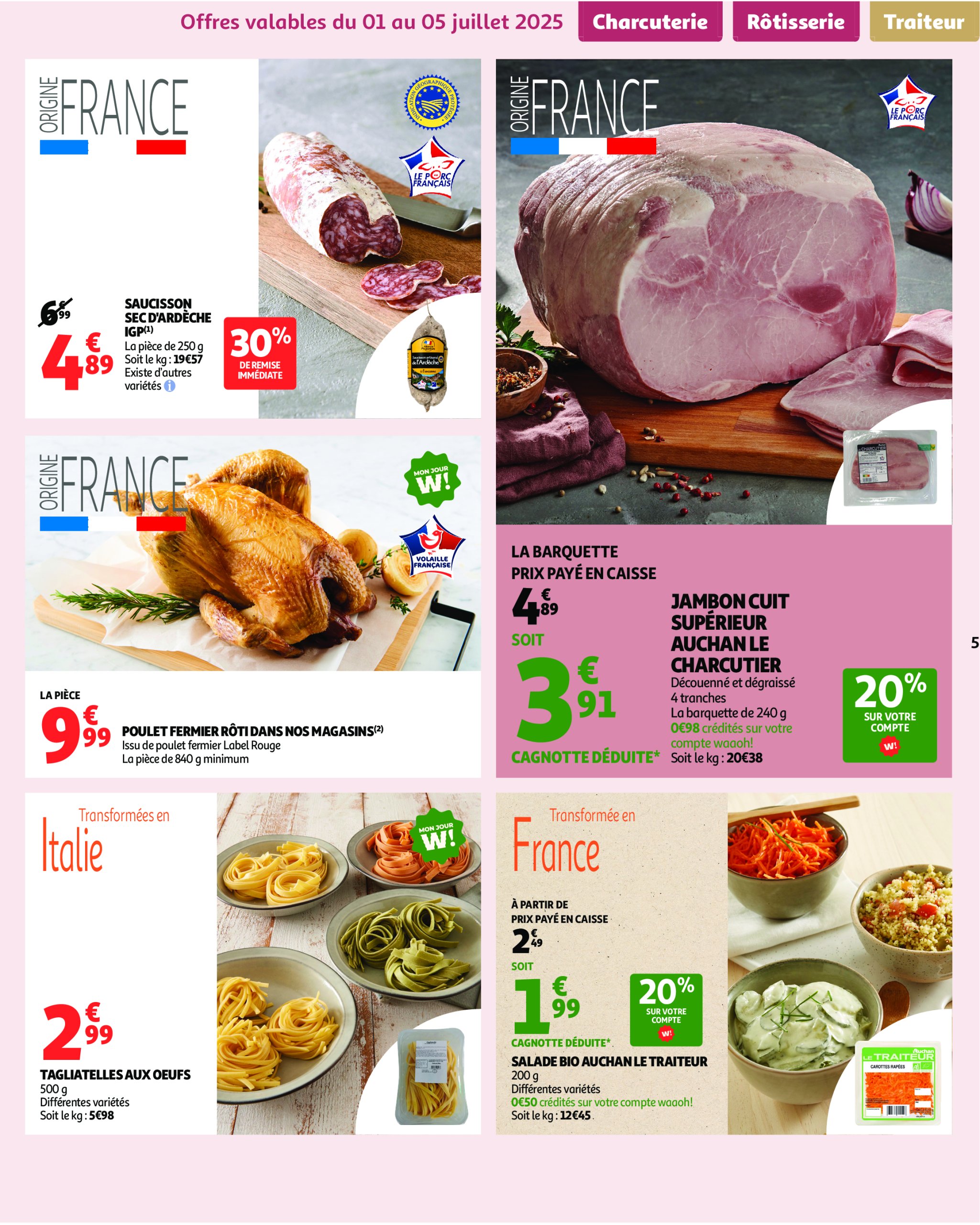 auchan - Catalogue Auchan - Les prix bas qui font du bien au quotidien valable du 01/07 au 12/07 - page: 5
