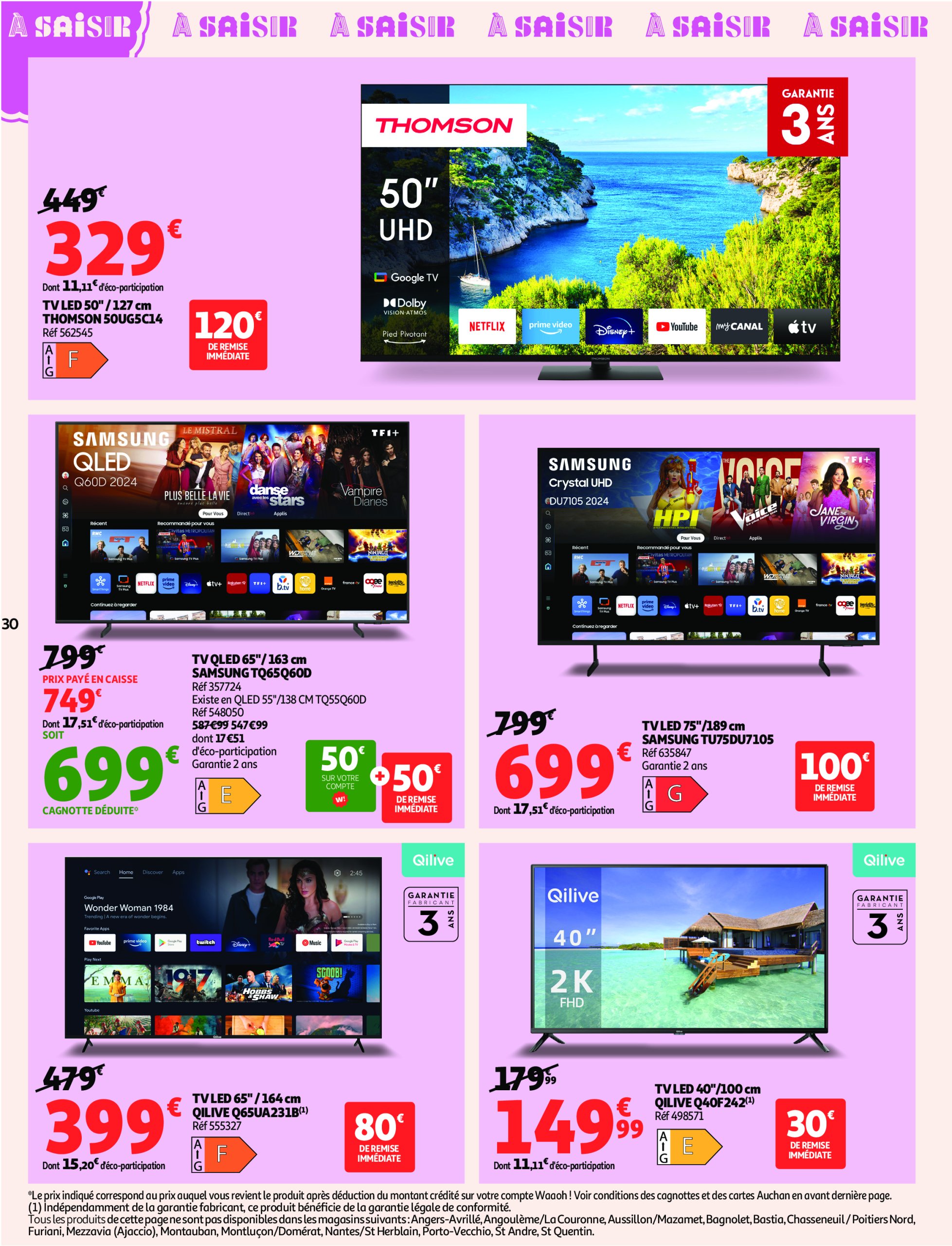auchan - Catalogue Auchan - Jusqu'à -70% valable du 25/06 au 22/07 - page: 30