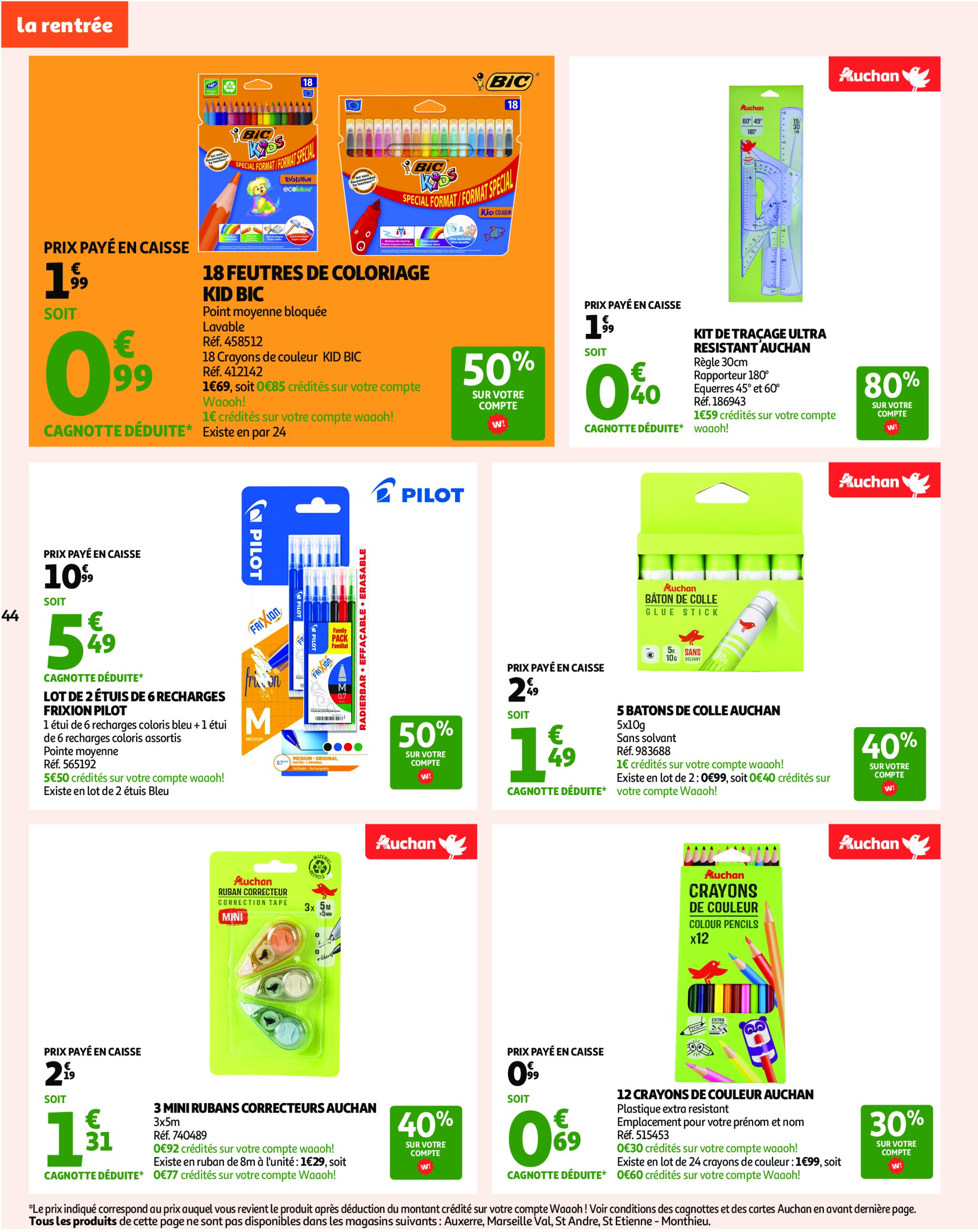 auchan - Catalogue Auchan - Un été sans flamber votre budget valable du 08/07 au 20/07 - page: 44 auchan - Catalogue Auchan - Un été sans flamber votre budget valable du 08/07 au 20/07 - page: 44